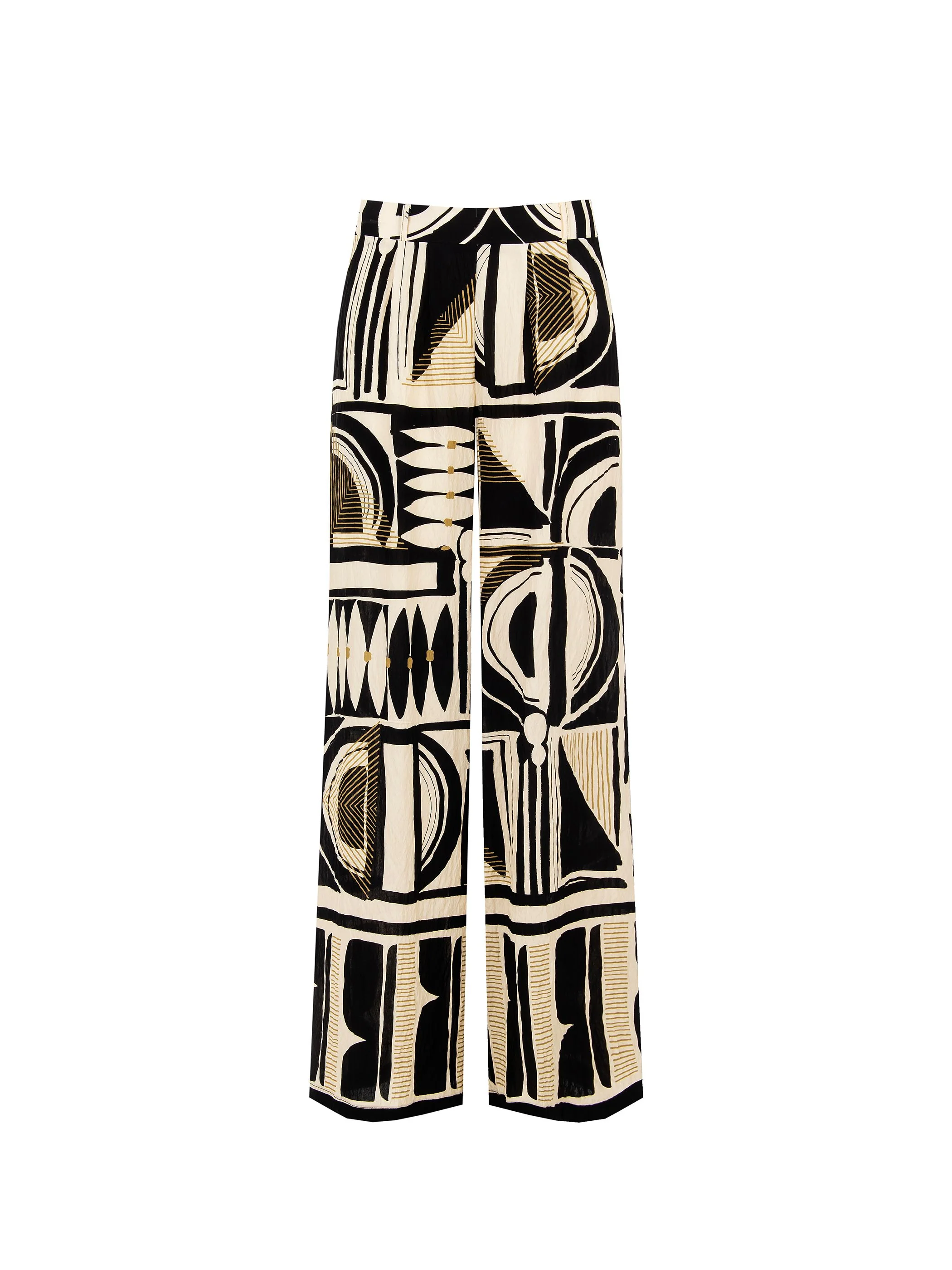 Pantalone nero a palazzo con stampa astratta - Image 6