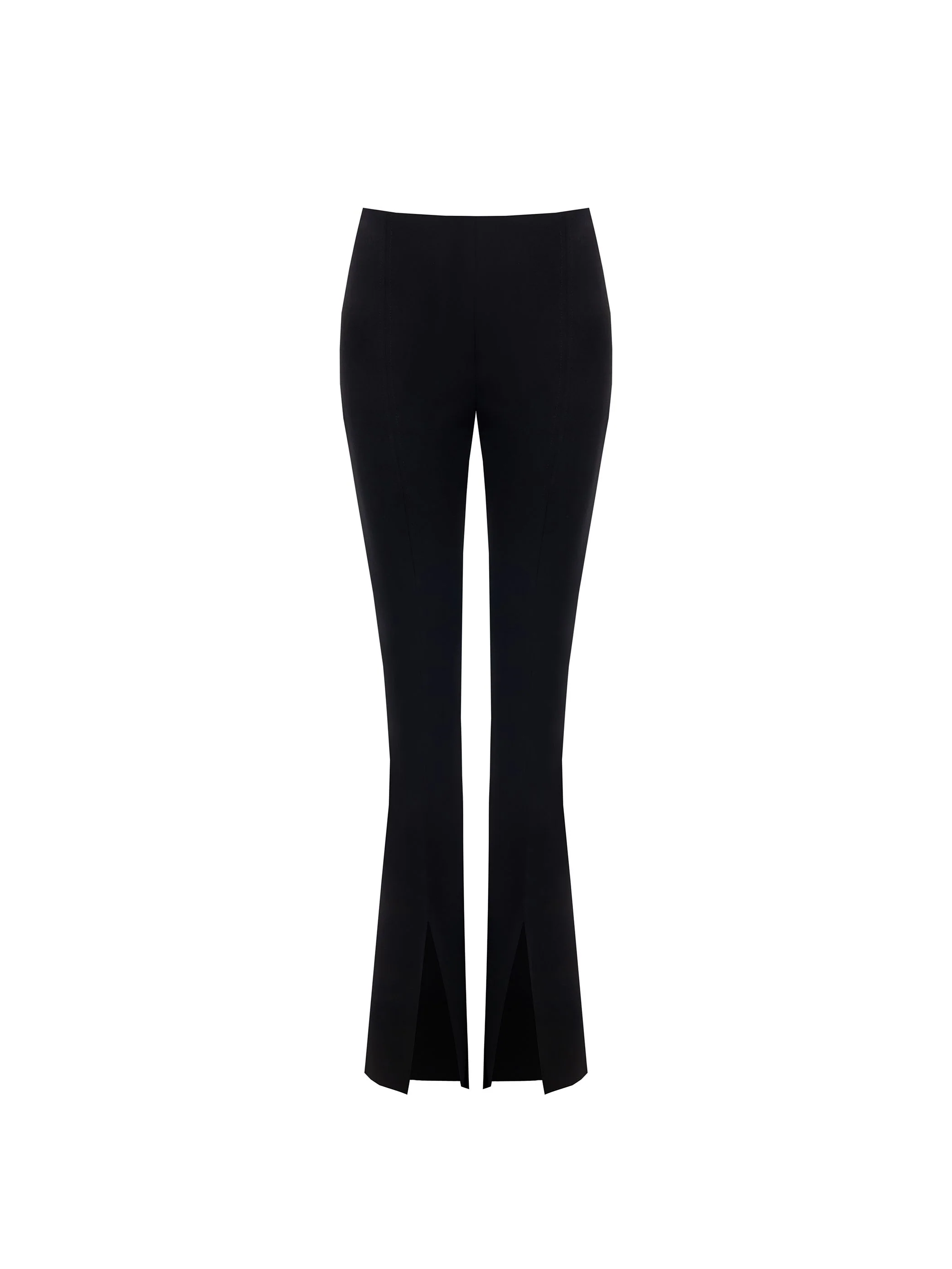 Pantalone nero flared con spacco frontale - Image 6