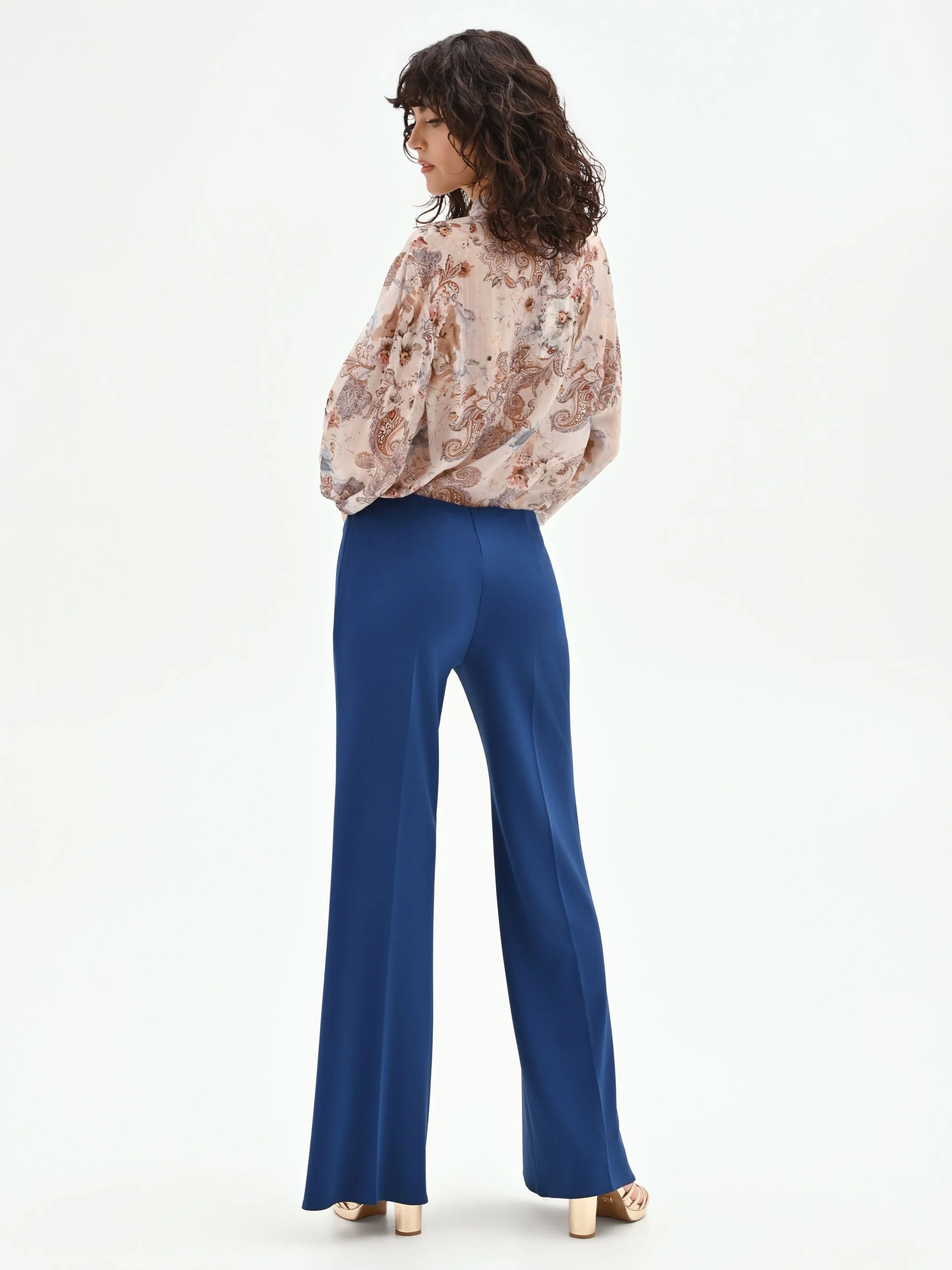 Pantalone palazzo blu brillante - Image 3