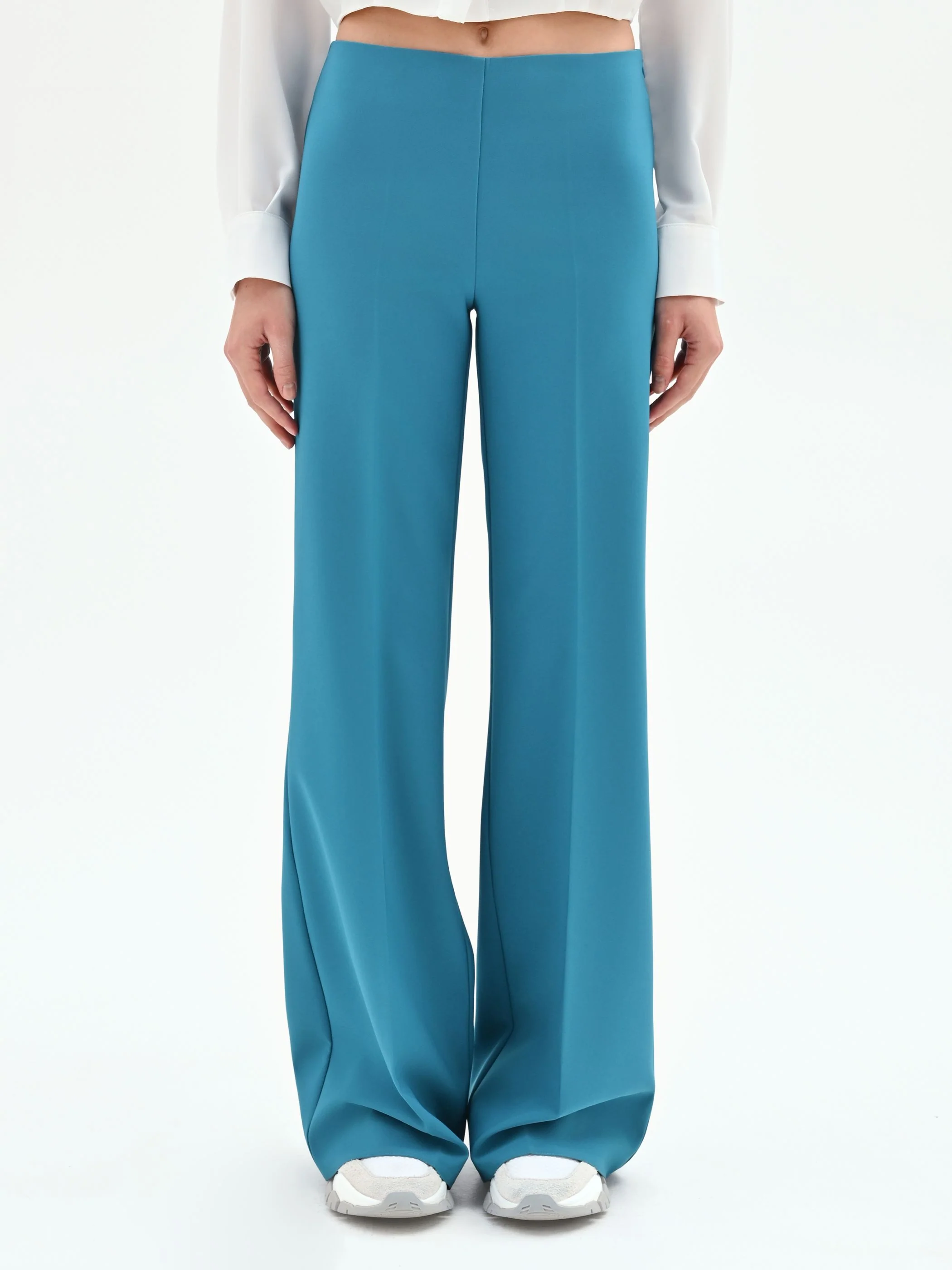 Pantalone palazzo  blu ottanio - Image 5
