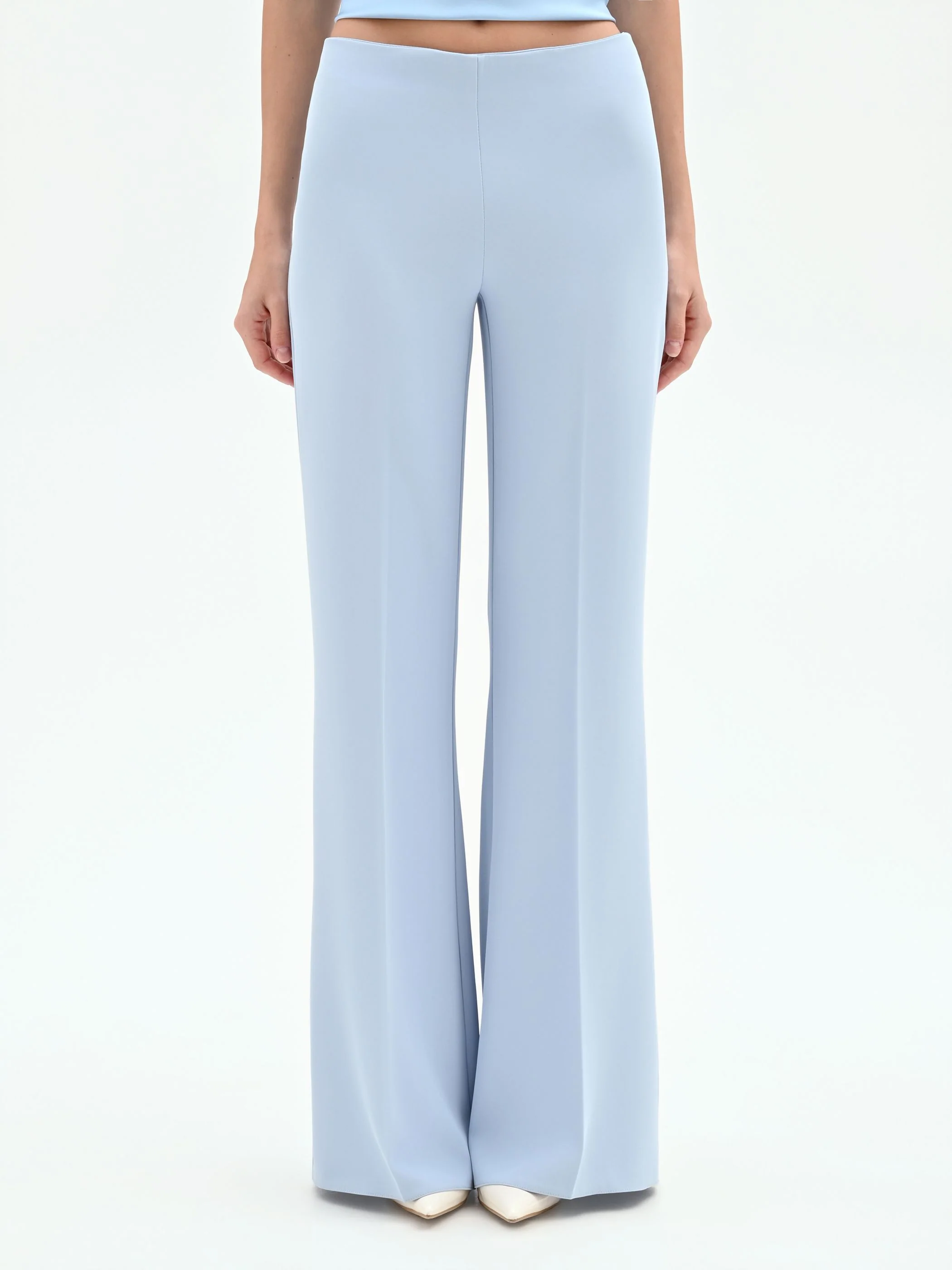 Pantalone palazzo cielo azzurro a vita alta - Image 2