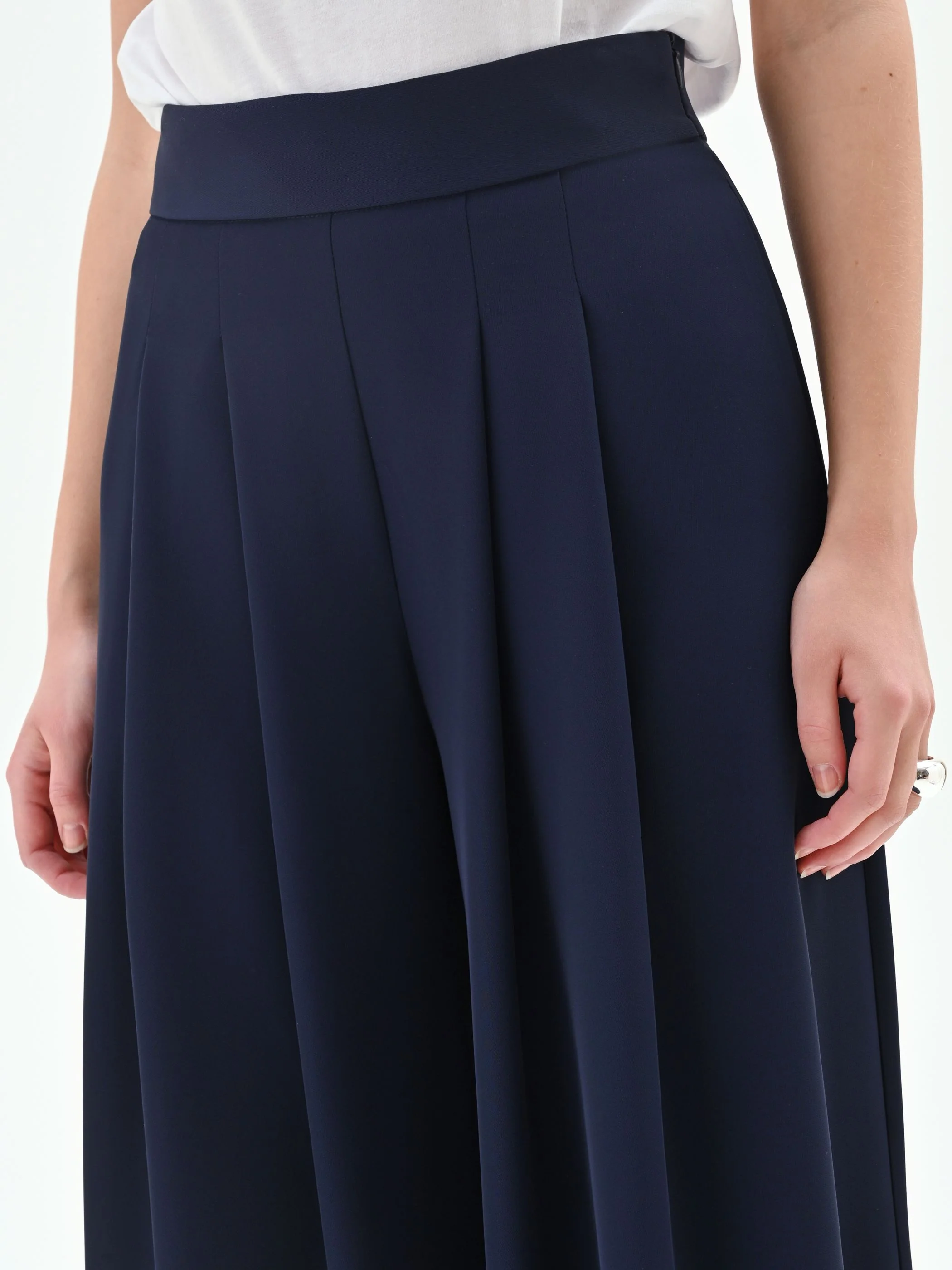Pantalone palazzo in cadi blu - Image 5
