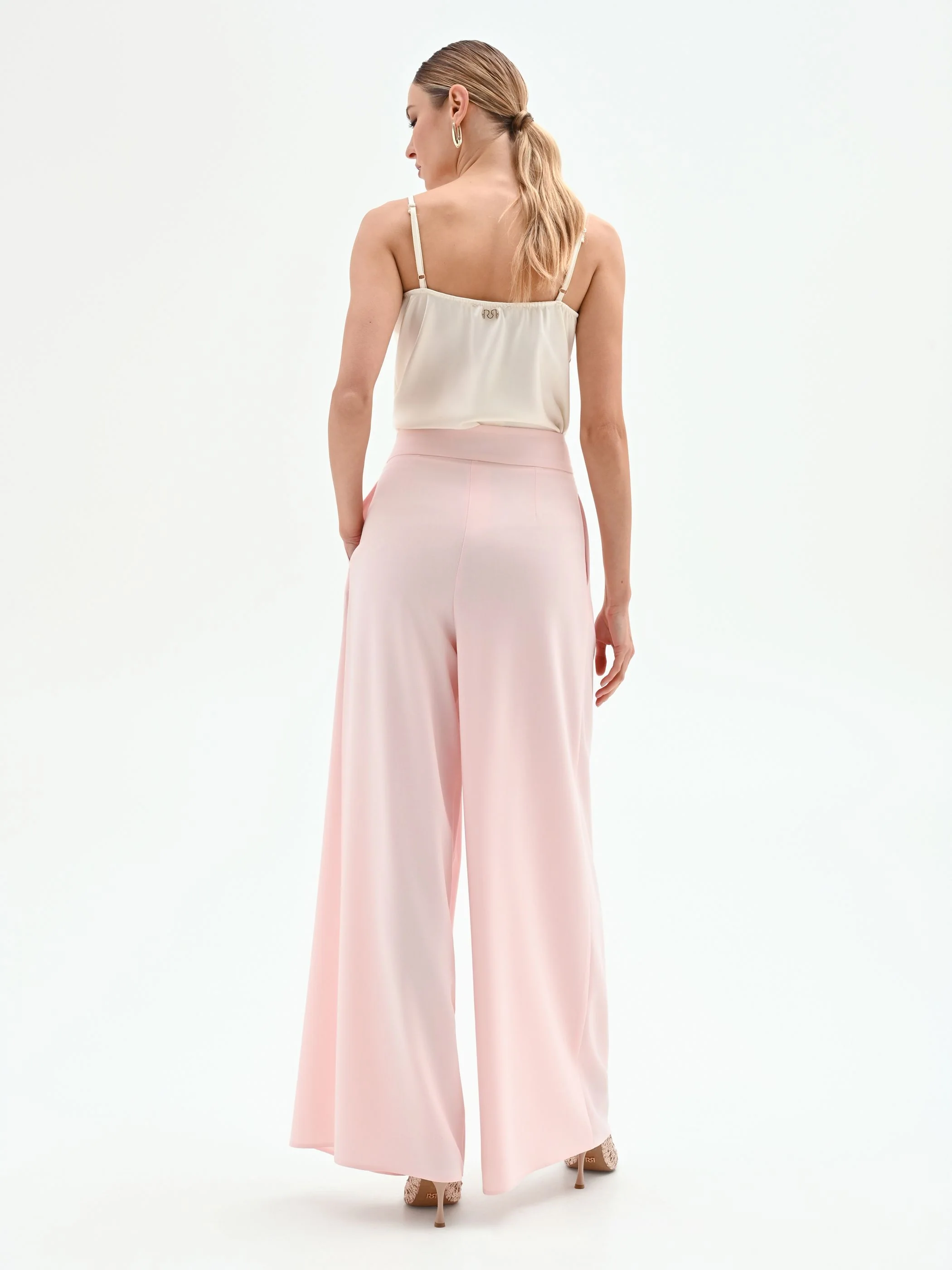 Pantalone palazzo rosa pastello - Image 2