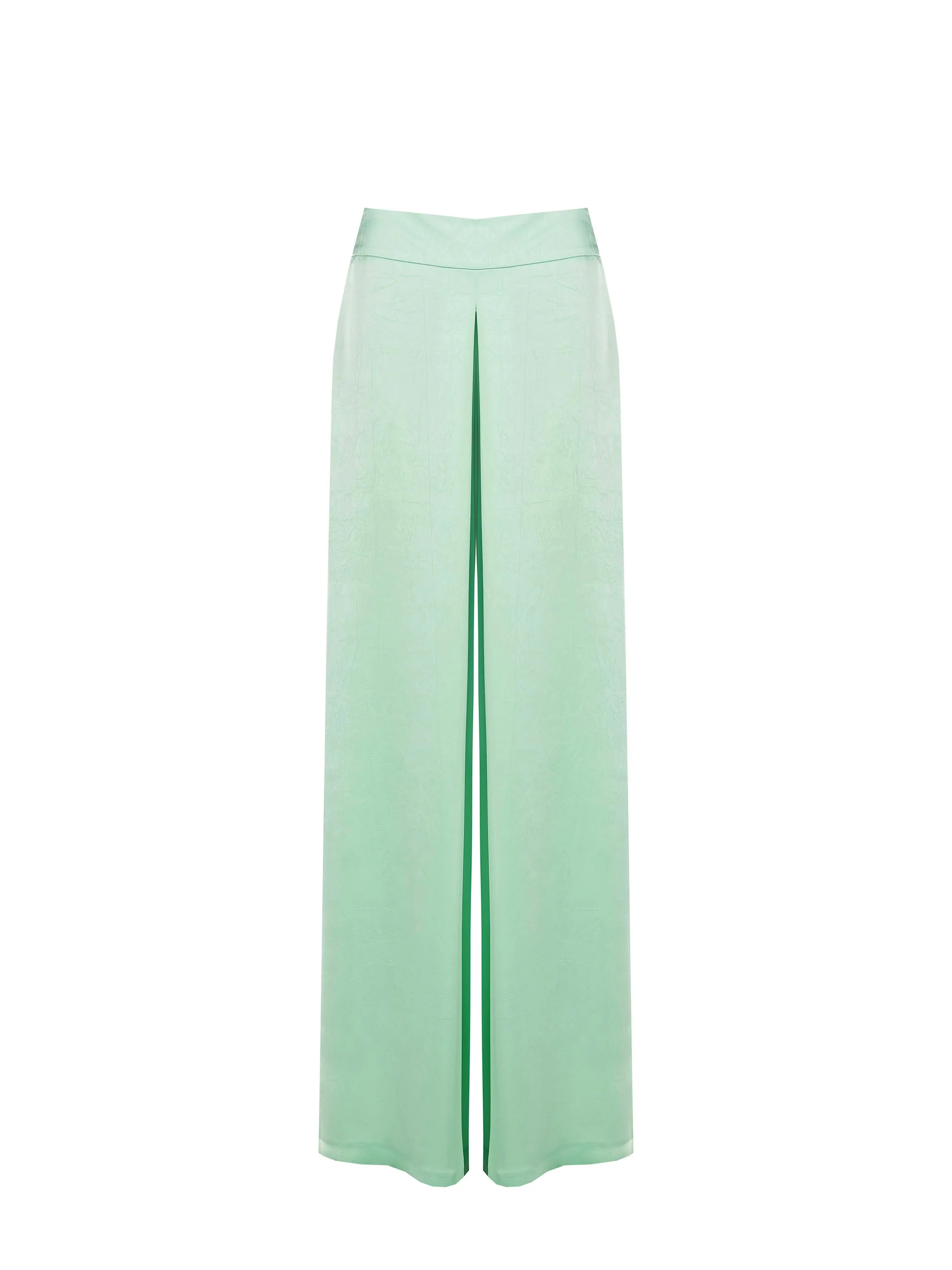 Pantalone palazzo verde menta con spacco frontale - Image 6