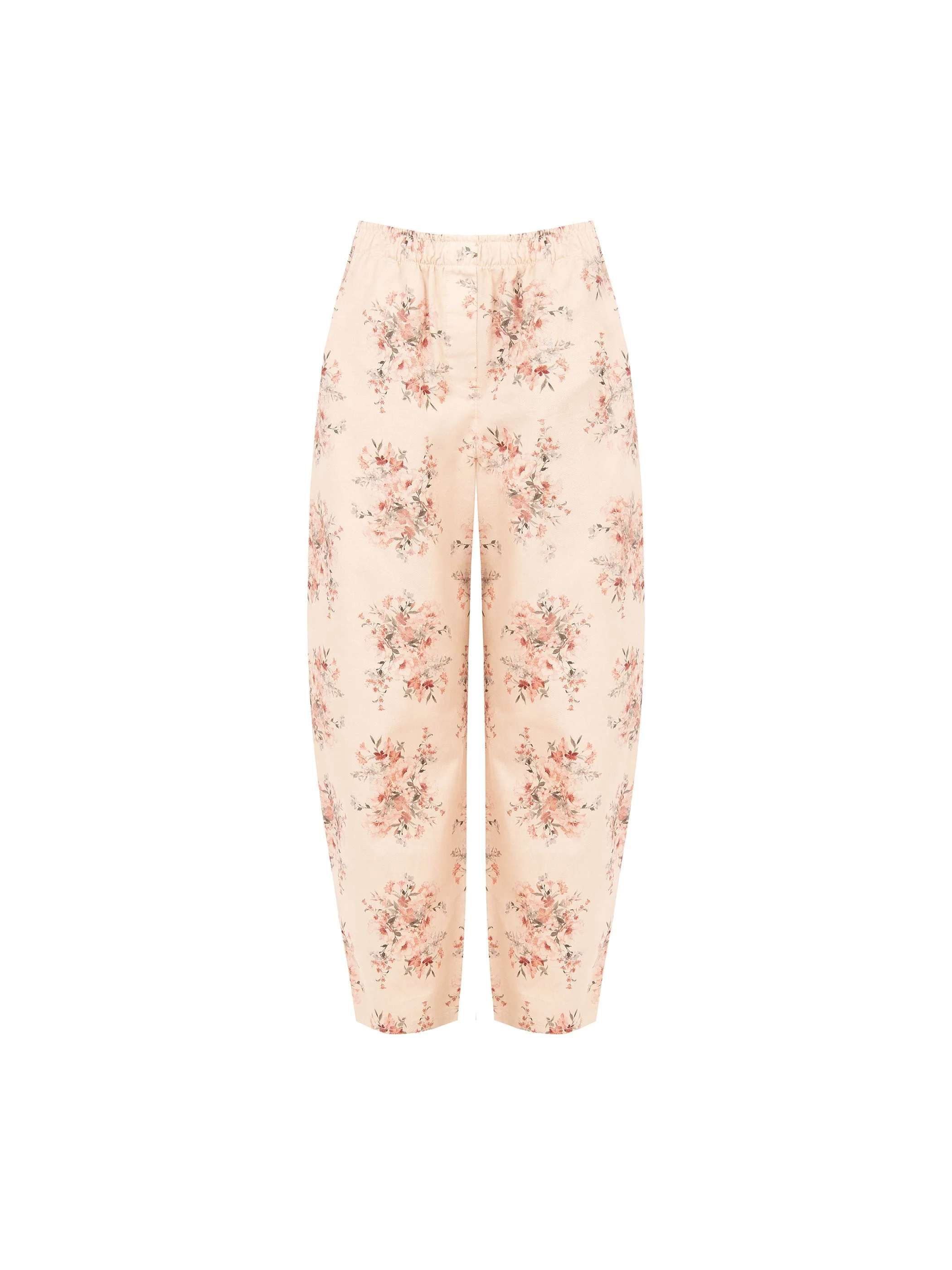 Pantalone rosa in denim stampa floreale - Image 6