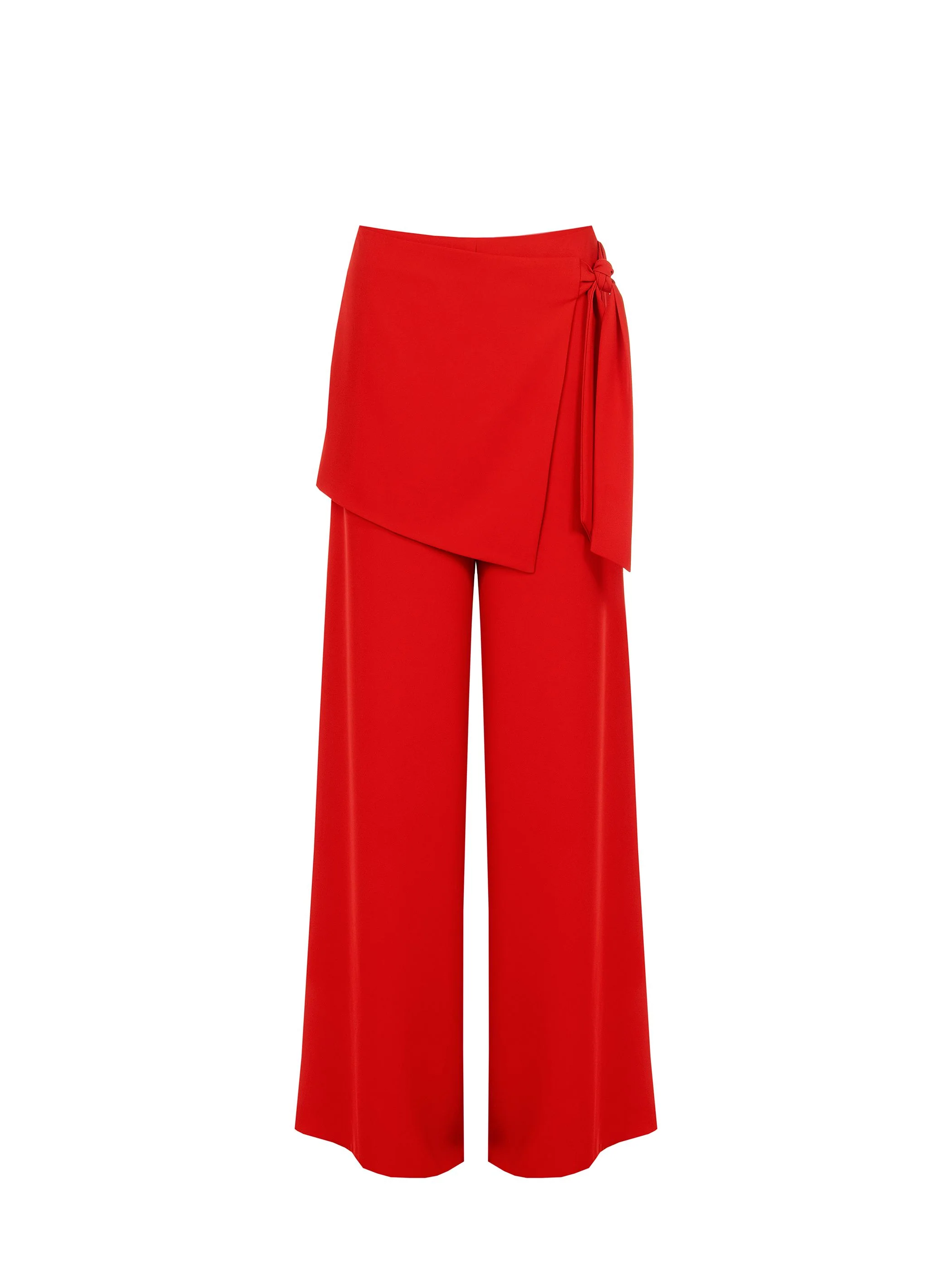 Pantalone rosso a palazzo con dettaglio a portafoglio - Image 6