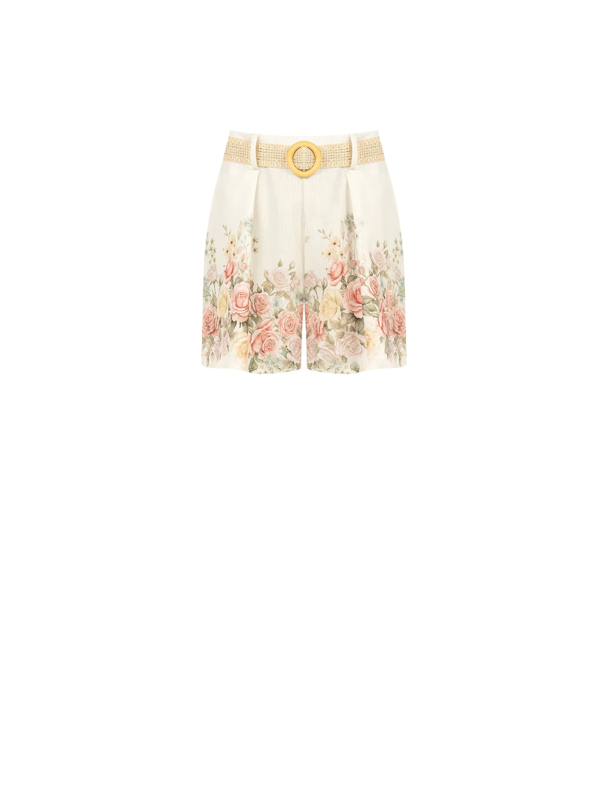 Pantalone shorts bianco a fantasia floreale - Image 6