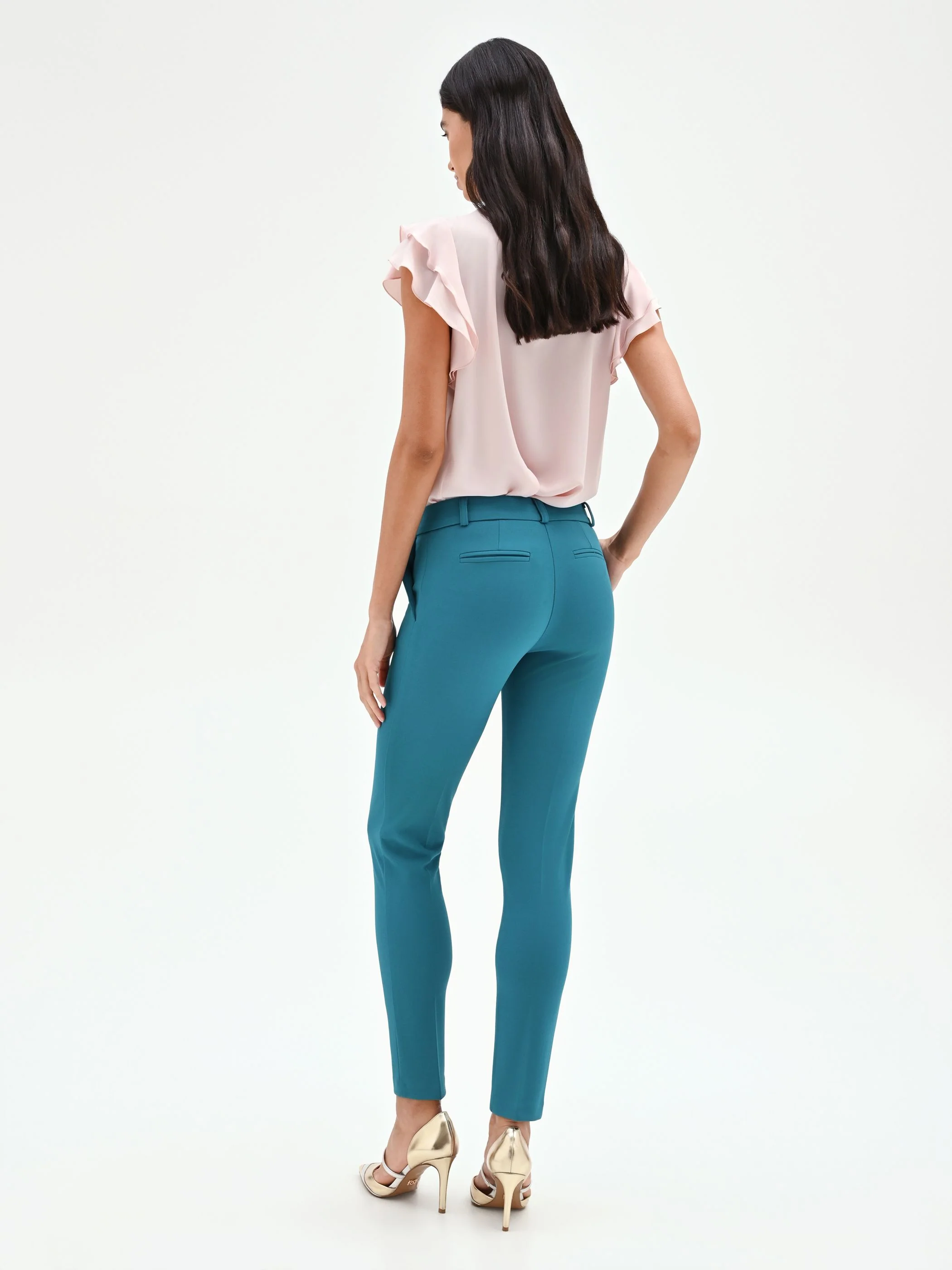 Pantalone slim blu ottanio - Image 3