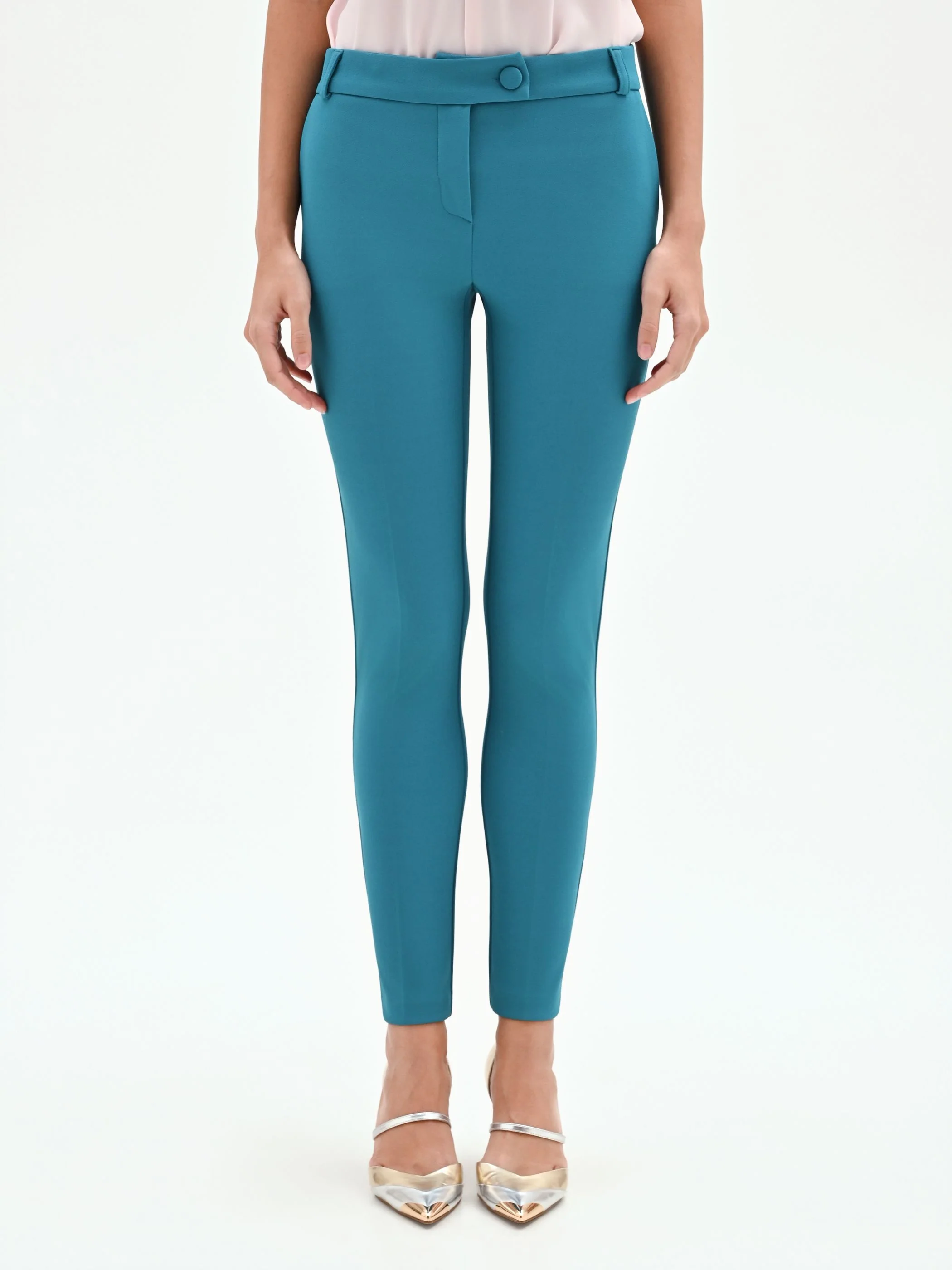 Pantalone slim blu ottanio - Image 5
