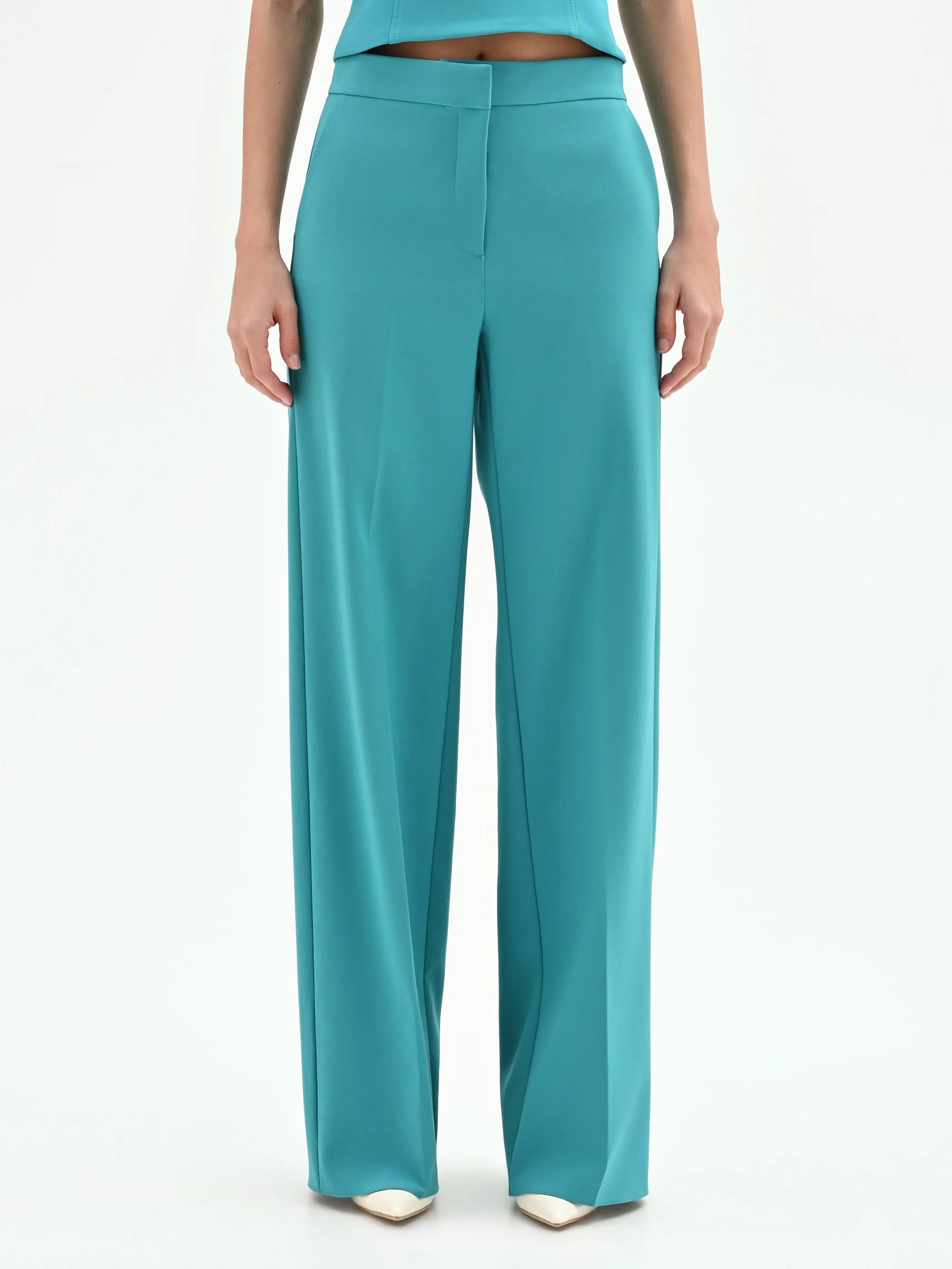 Pantalone Studio a palazzo verde smeraldo - Image 2