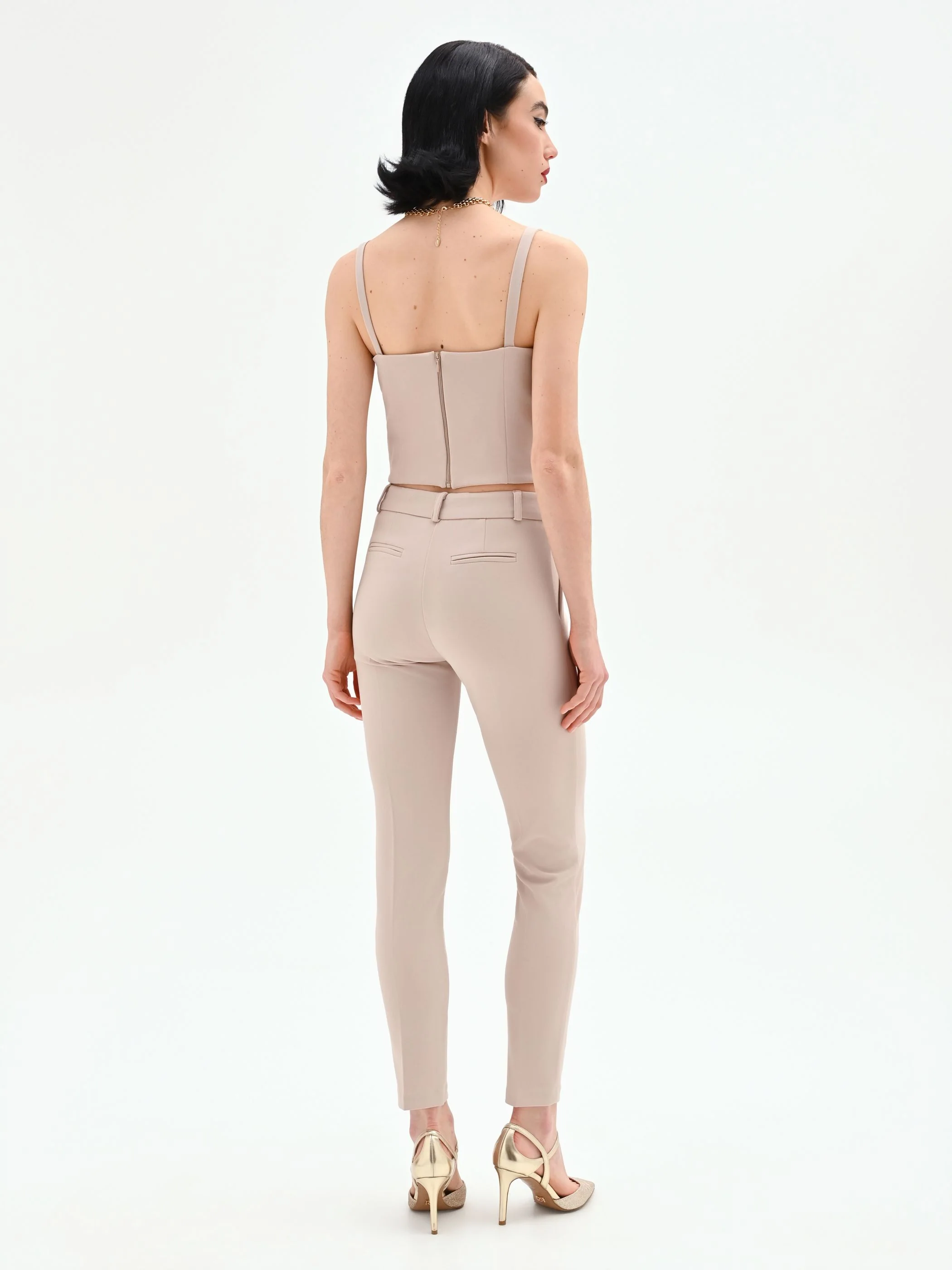 Pantalone tortora beige skinny - Image 4