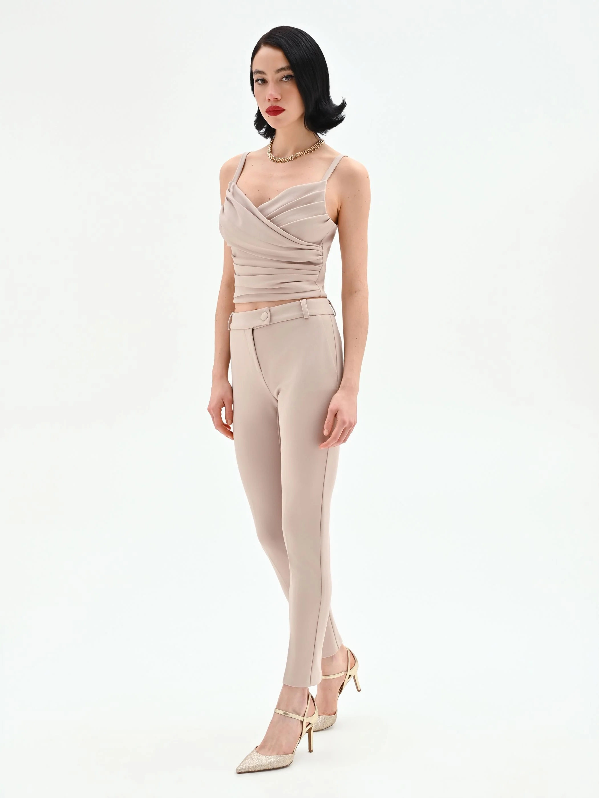 Pantalone tortora beige skinny - Image 5
