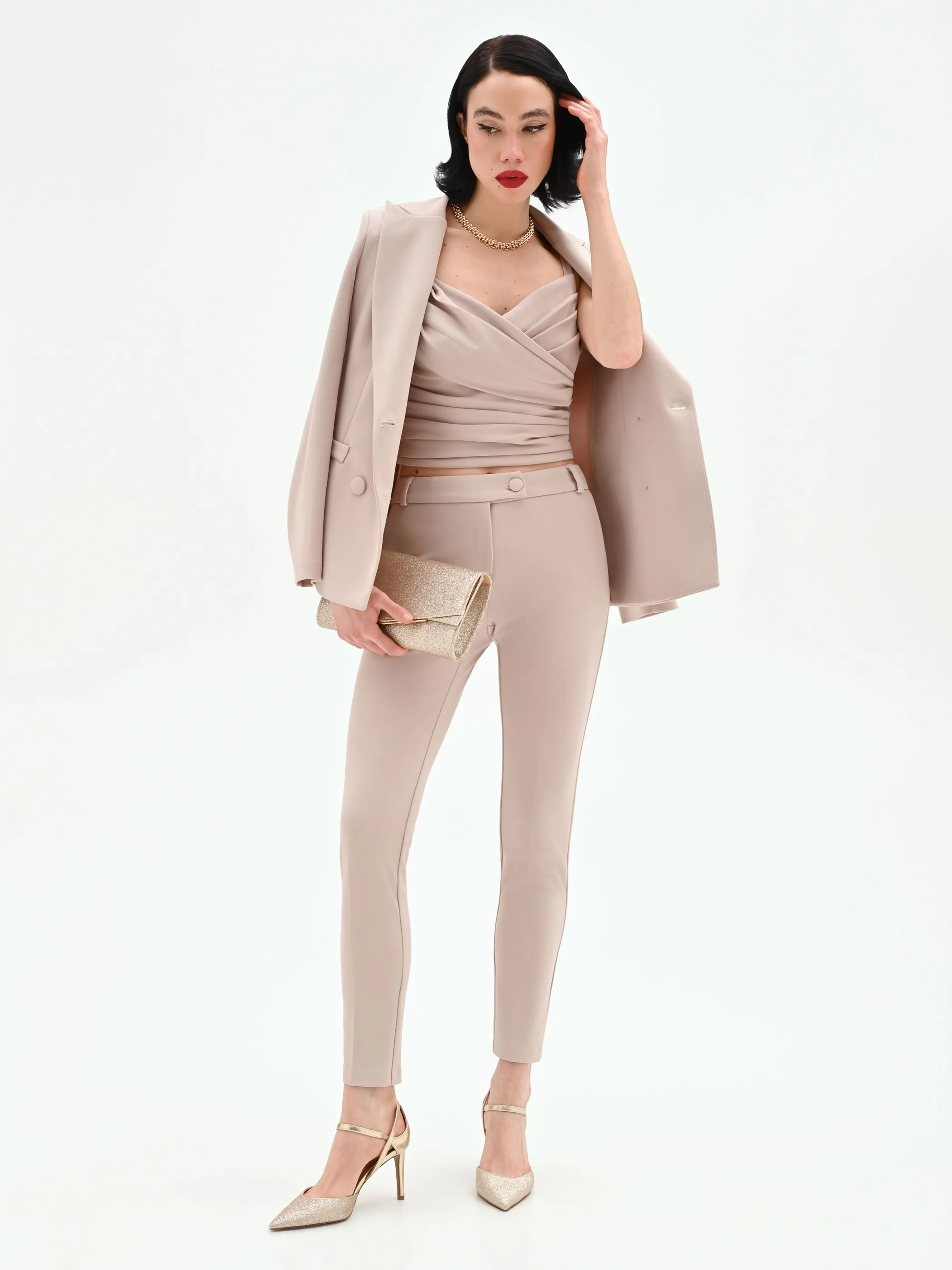 Pantalone tortora beige skinny - Image 6