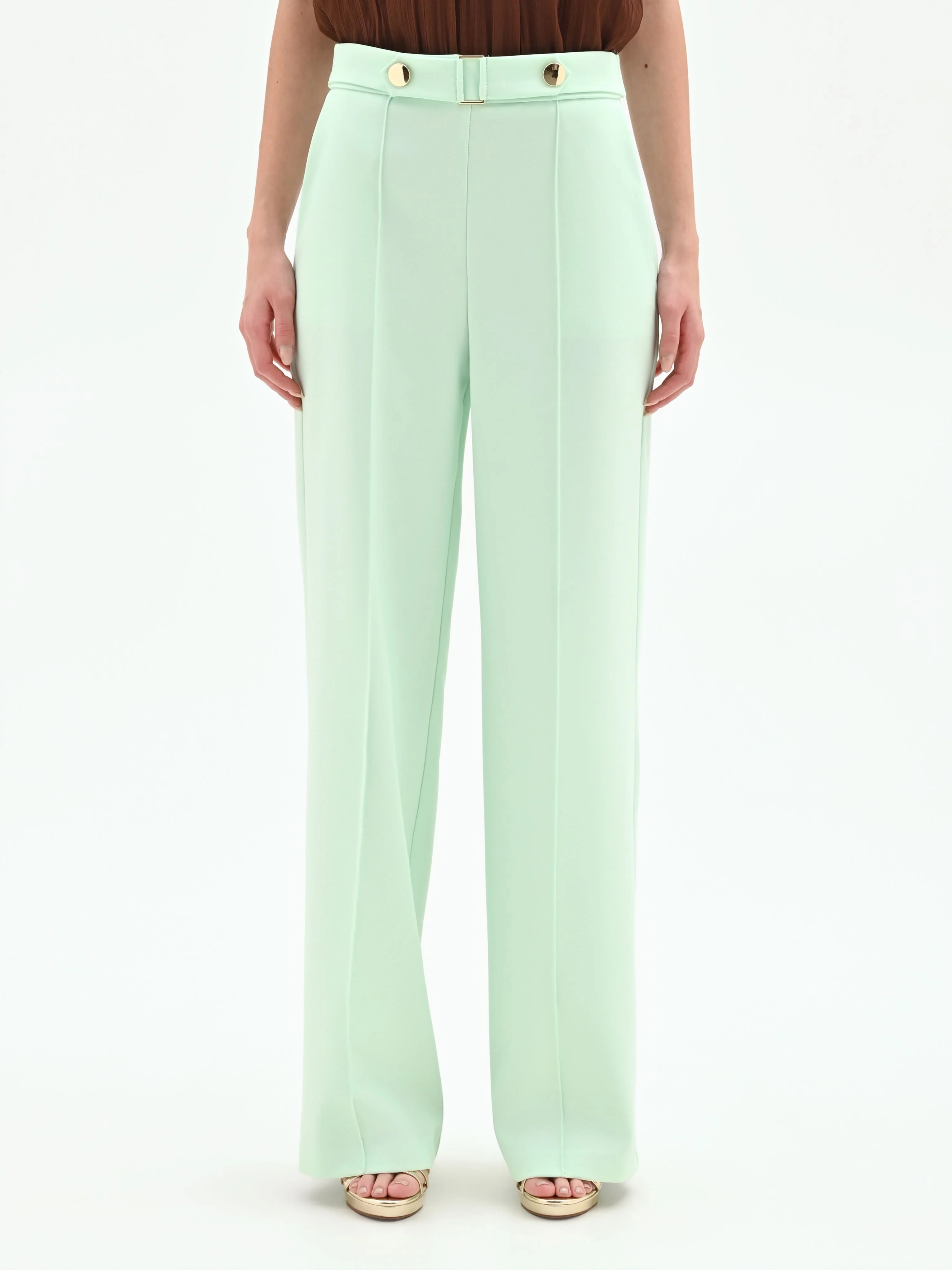 Pantalone verde menta a gamba dritta - Image 2