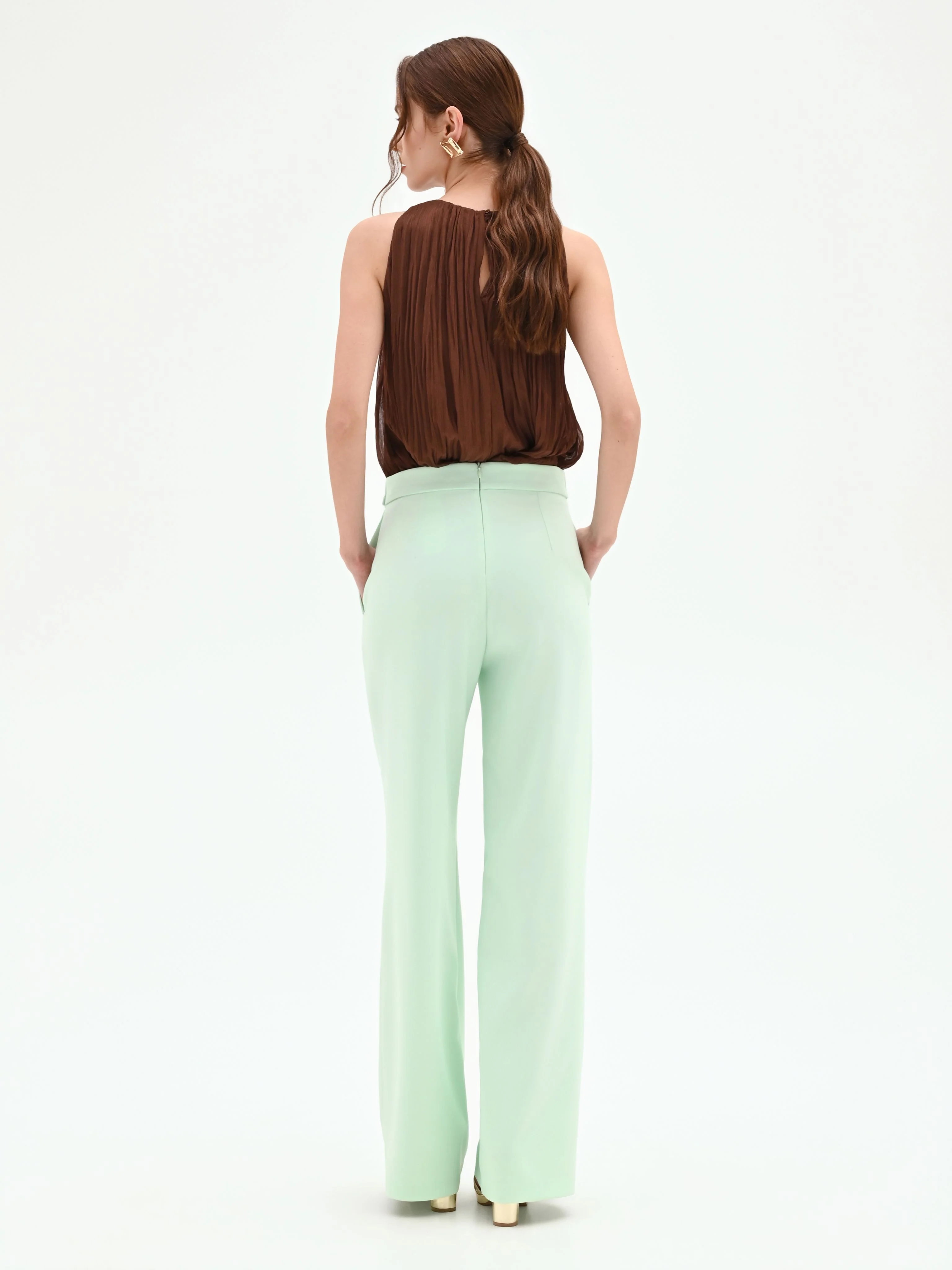 Pantalone verde menta a gamba dritta - Image 3