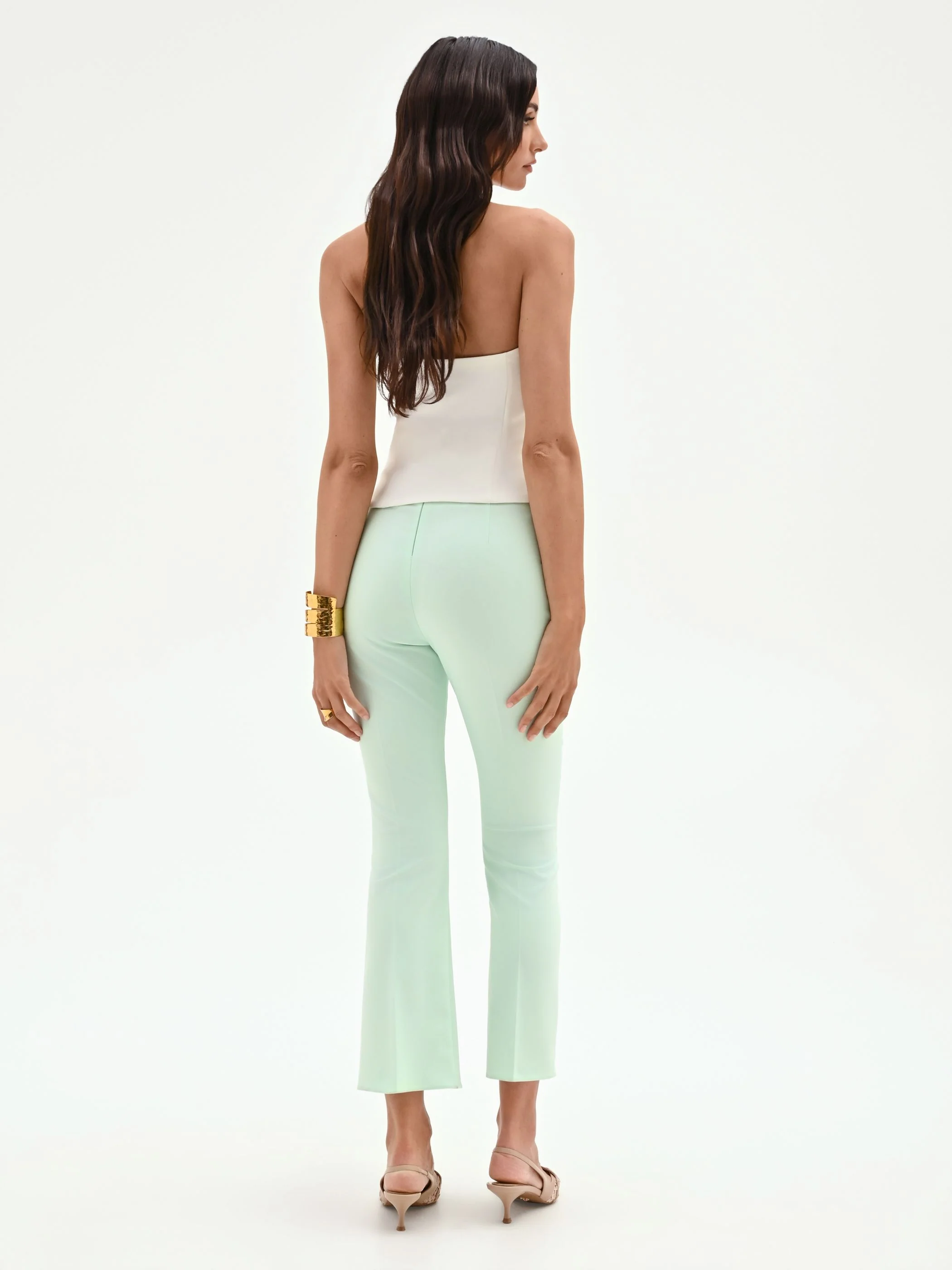 Pantalone verde menta dalla linea slim - Image 2
