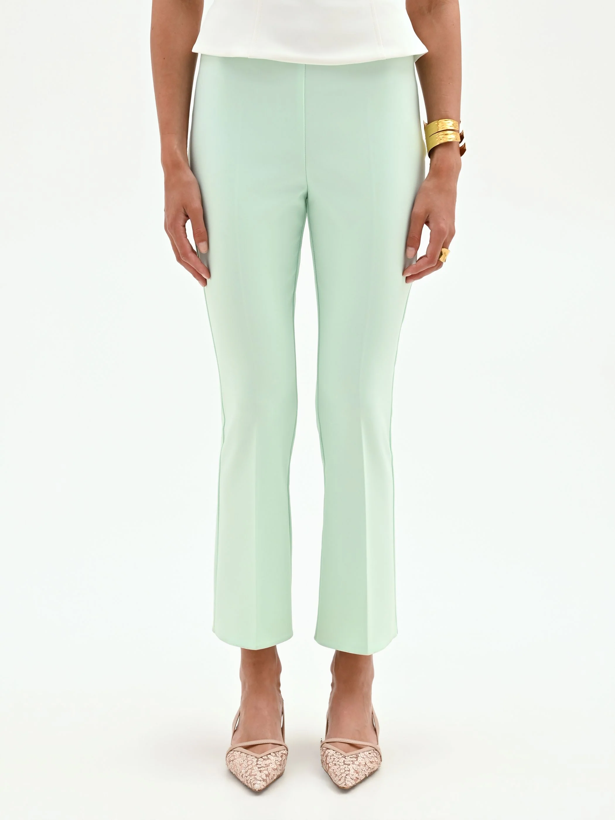 Pantalone verde menta dalla linea slim - Image 3