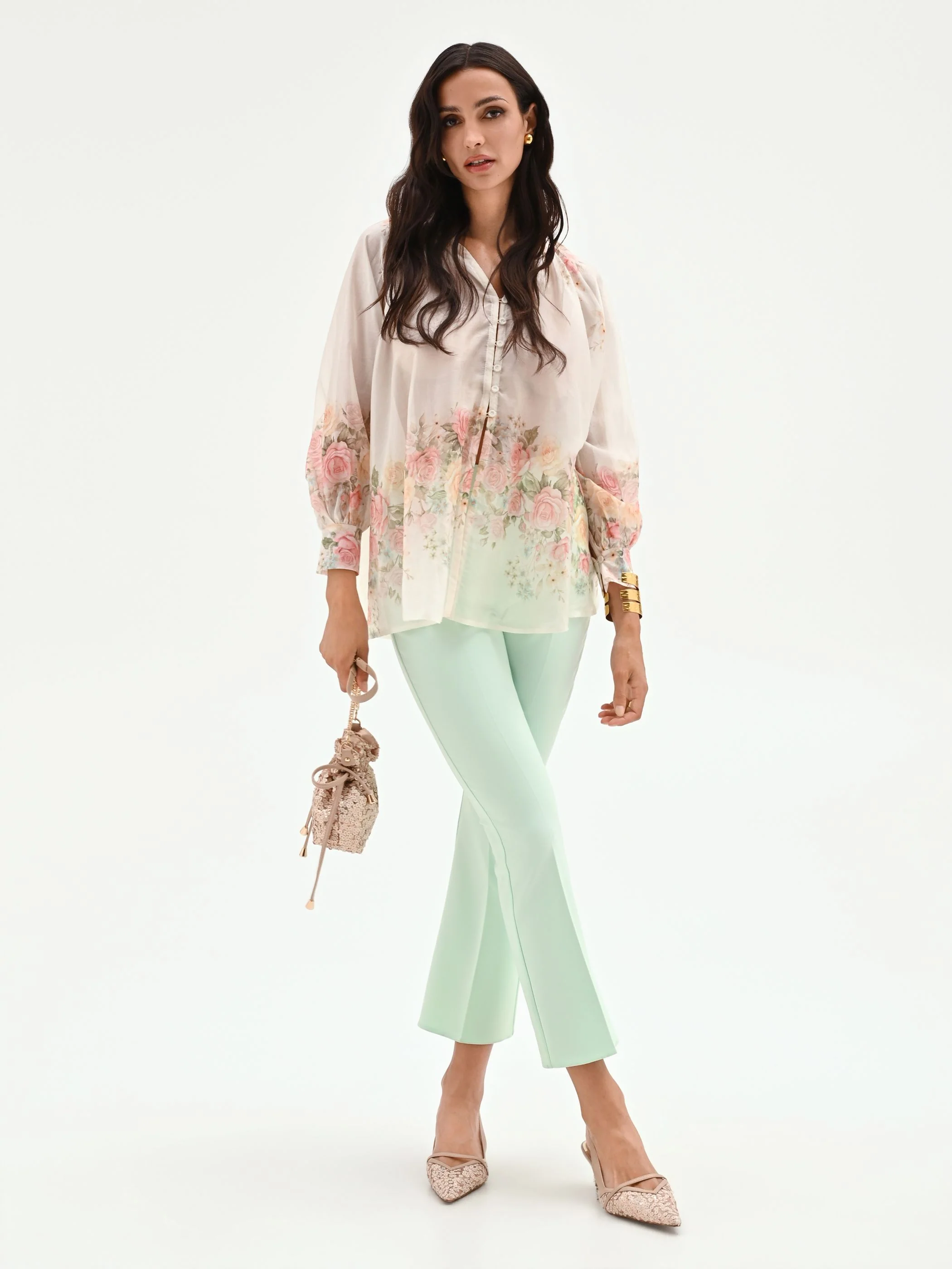 Pantalone verde menta dalla linea slim - Image 6