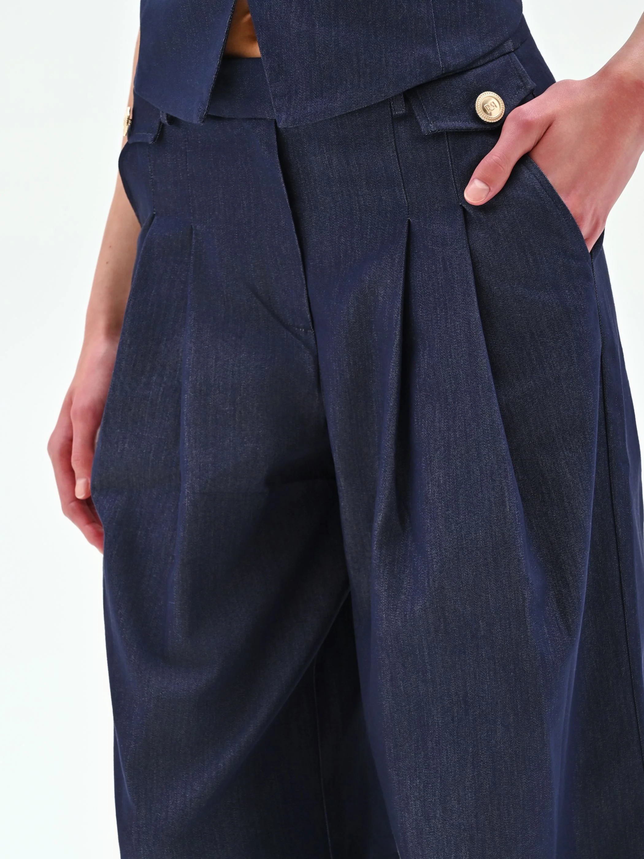 Pantaloni jeans palazzo blu - Image 3