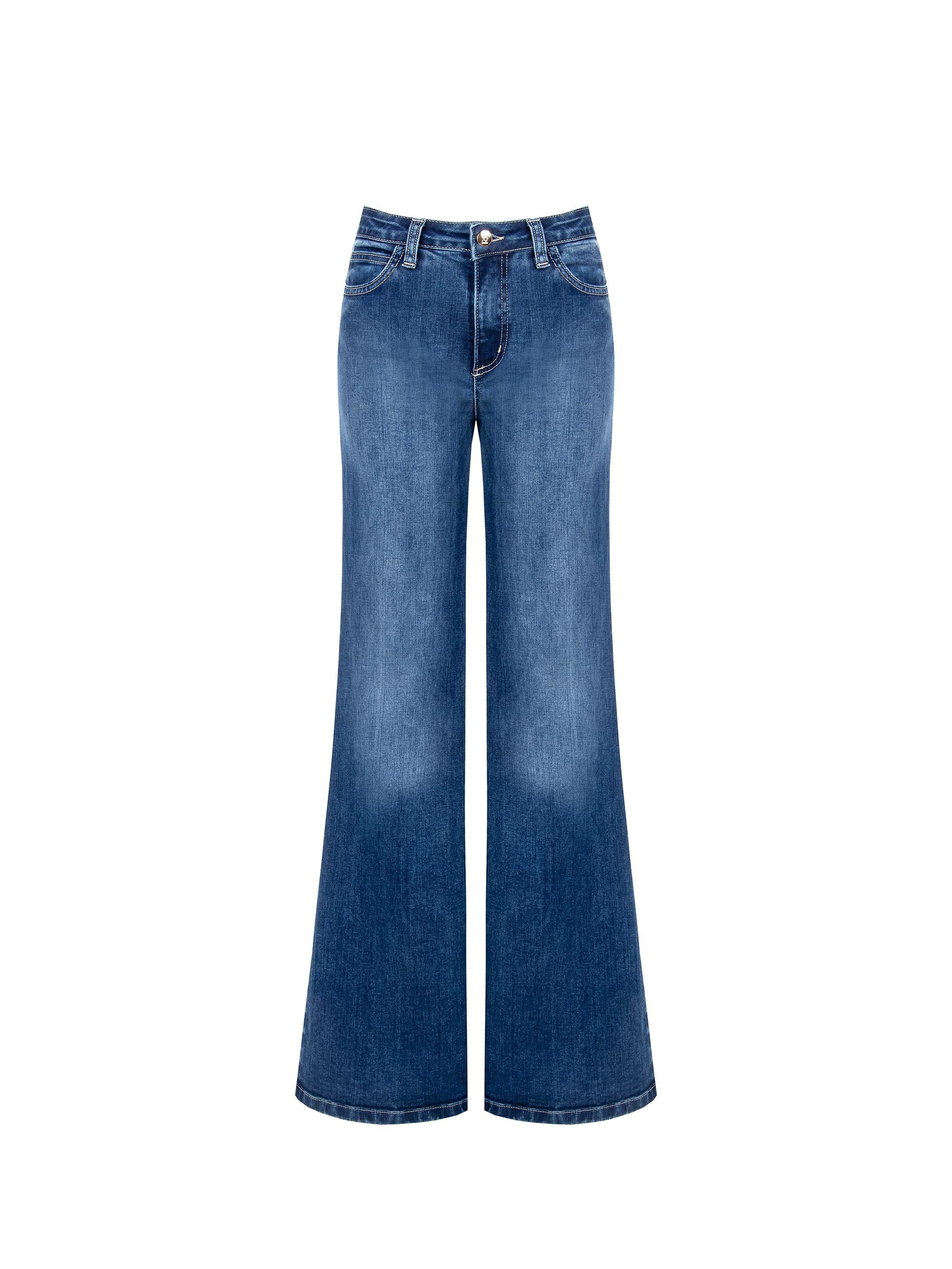 Pantaloni Jeans Wide Leg Blu - Image 6