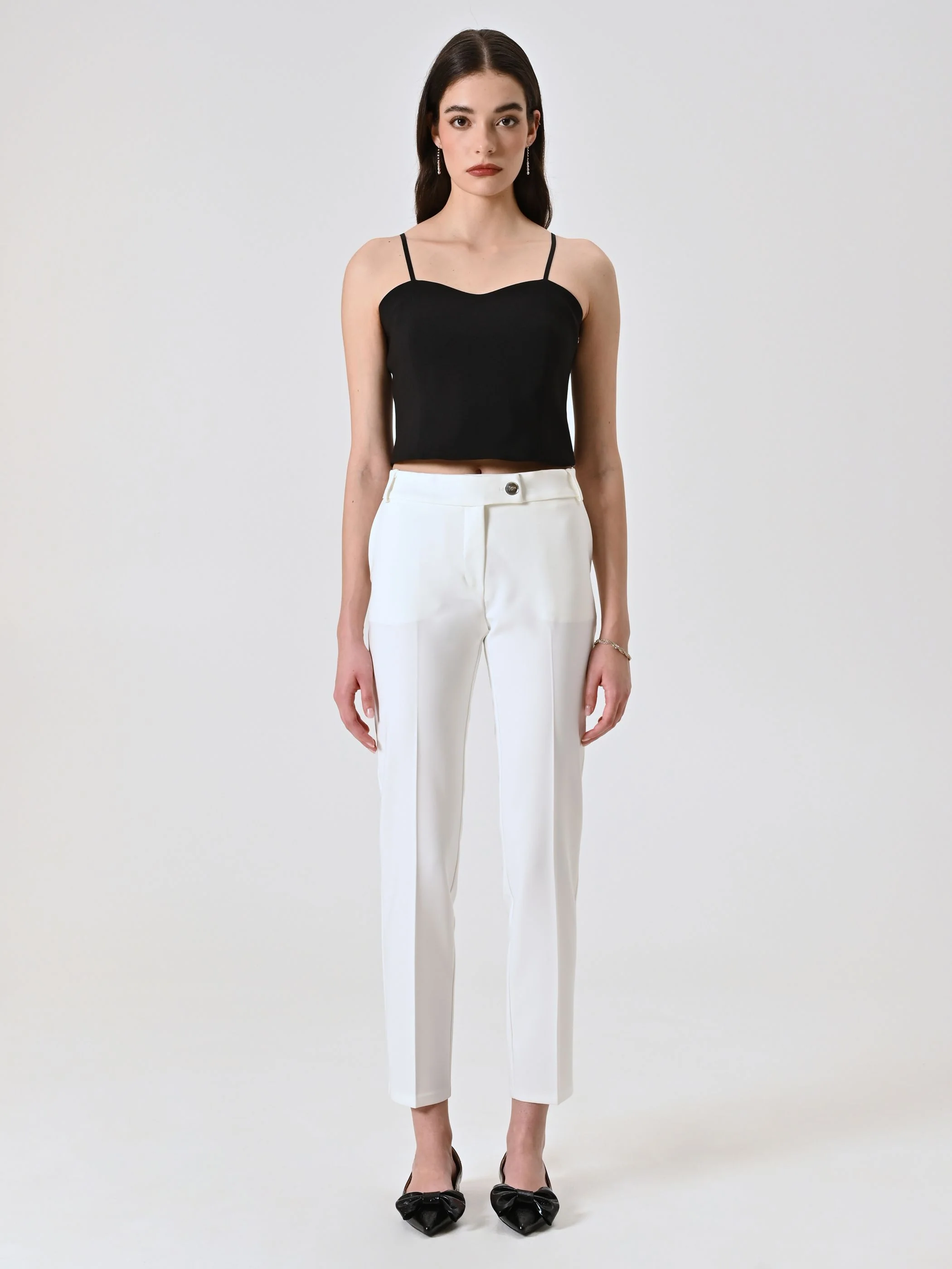 Pantaloni Slim in Tessuto Tecnico Bianco - Image 3