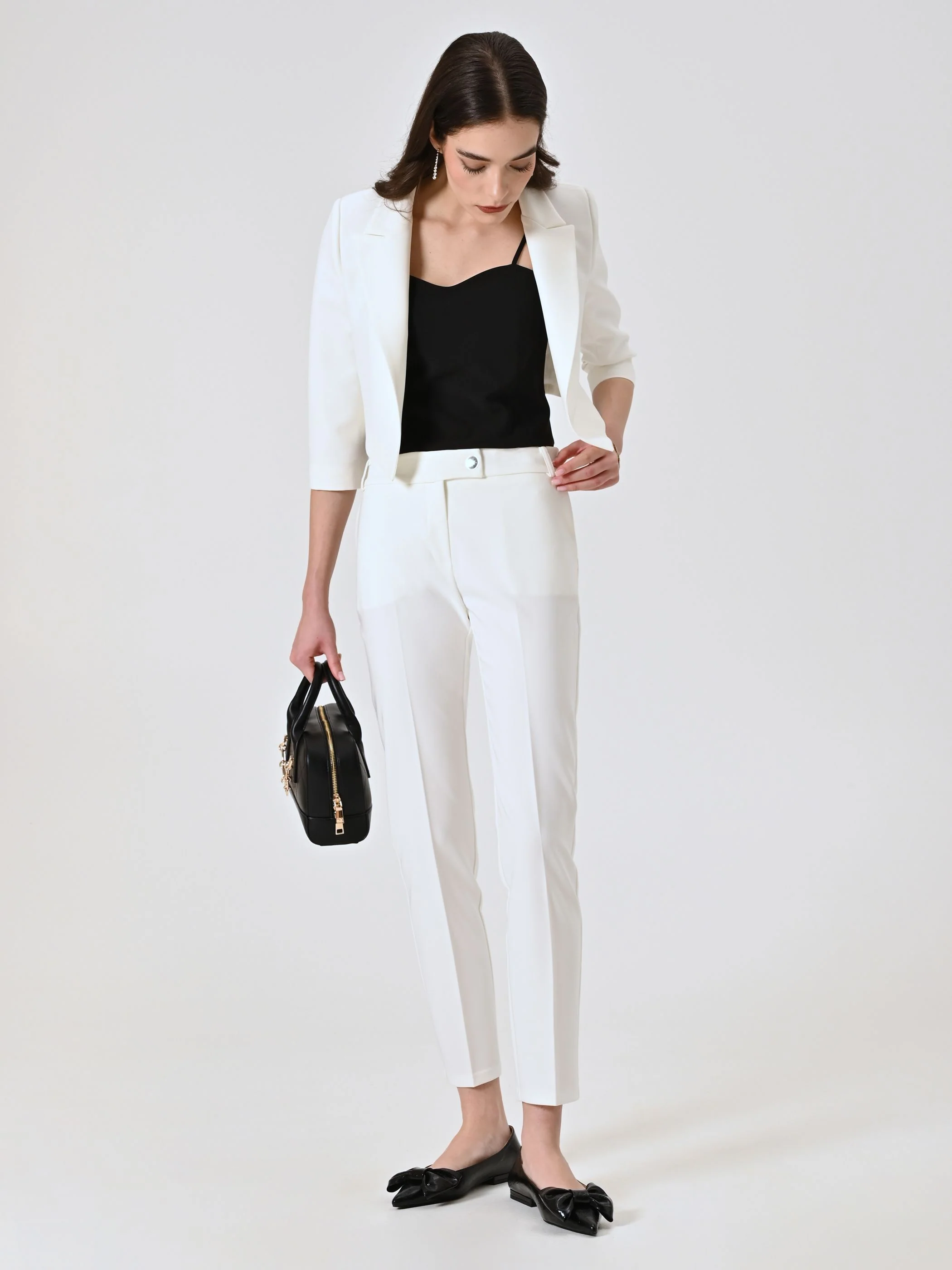 Pantaloni Slim in Tessuto Tecnico Bianco - Image 6