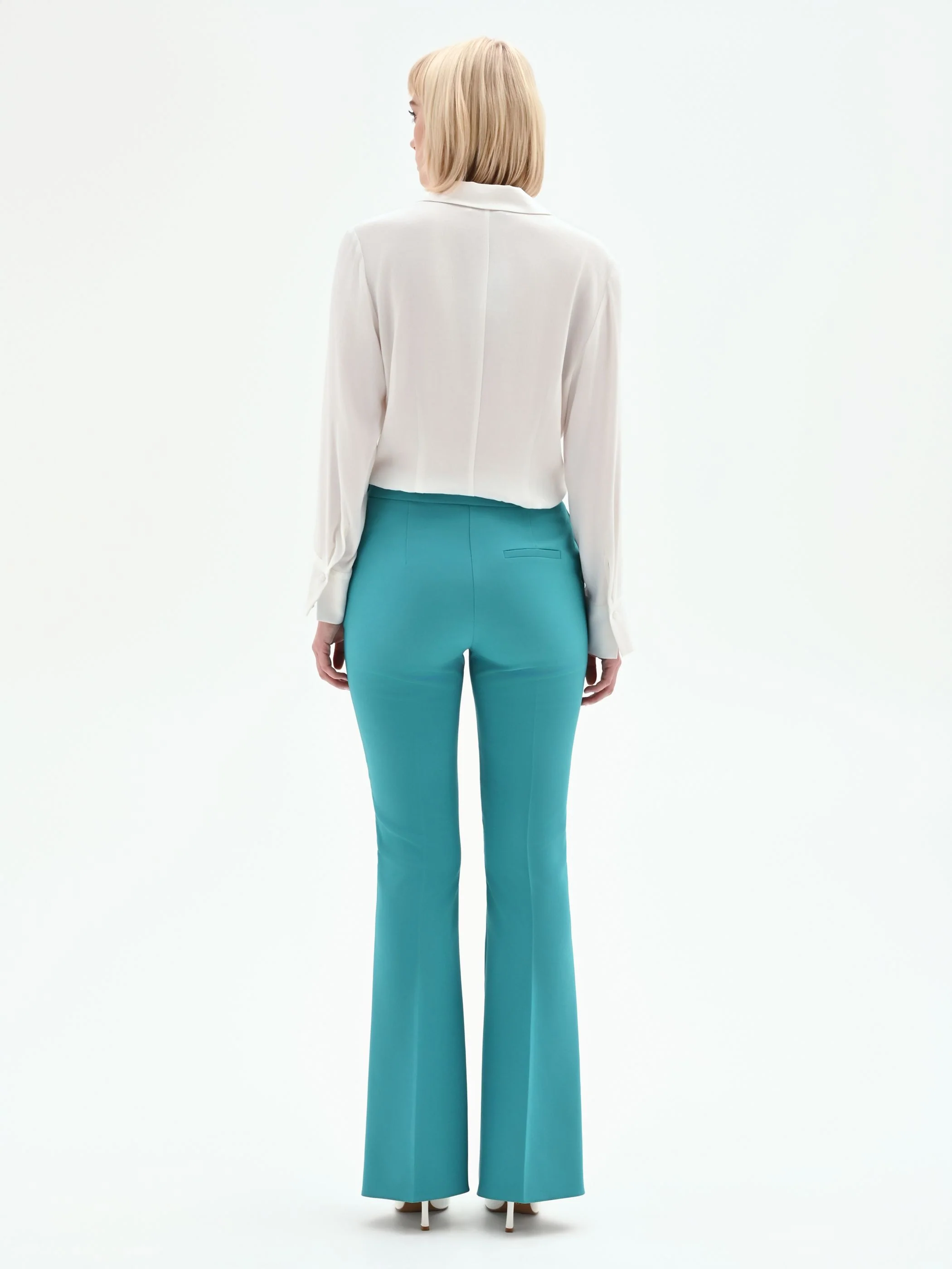 Pantaloni studio Flared Verde Smeraldo - Image 3