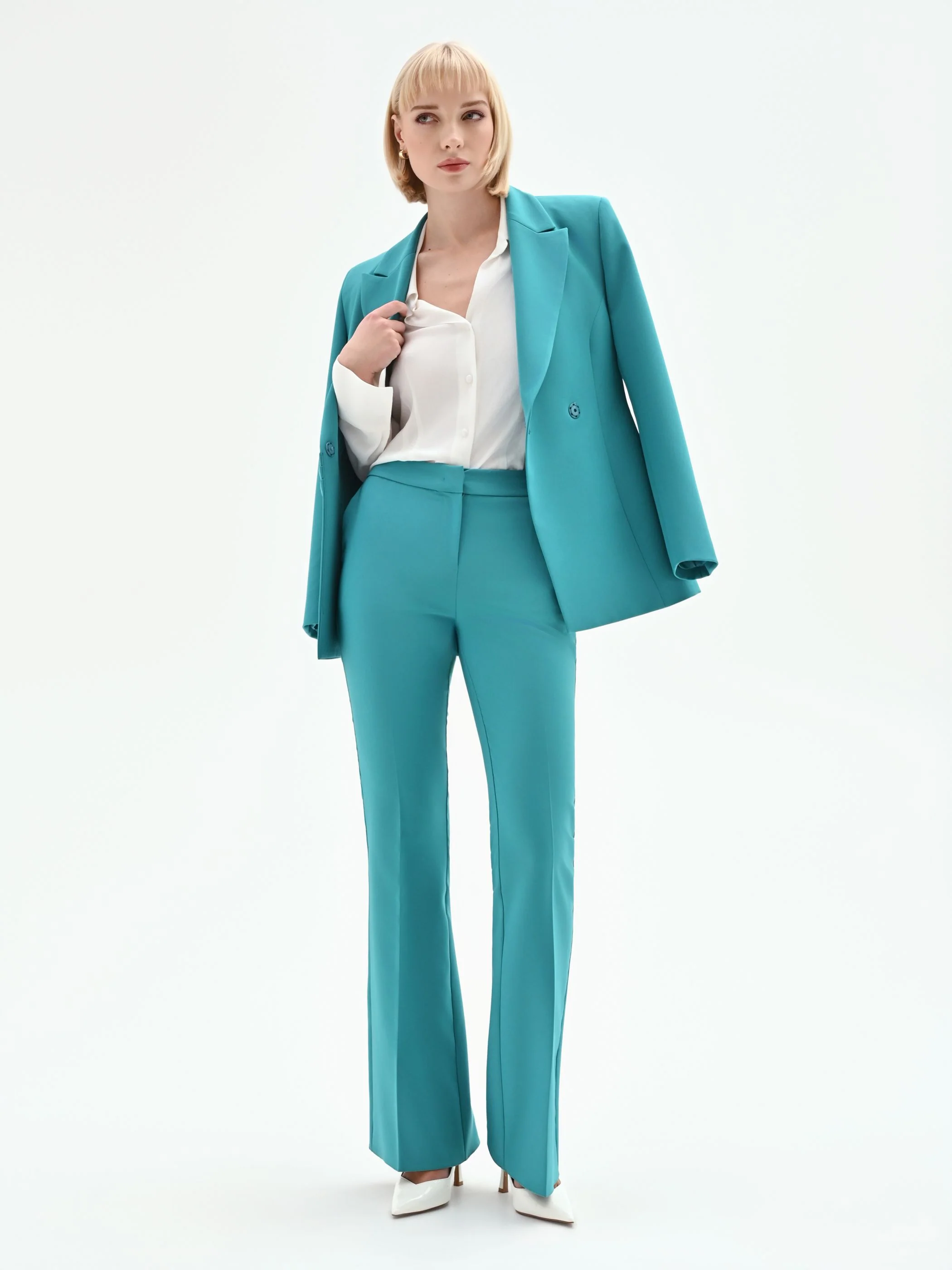 Pantaloni studio Flared Verde Smeraldo - Image 6