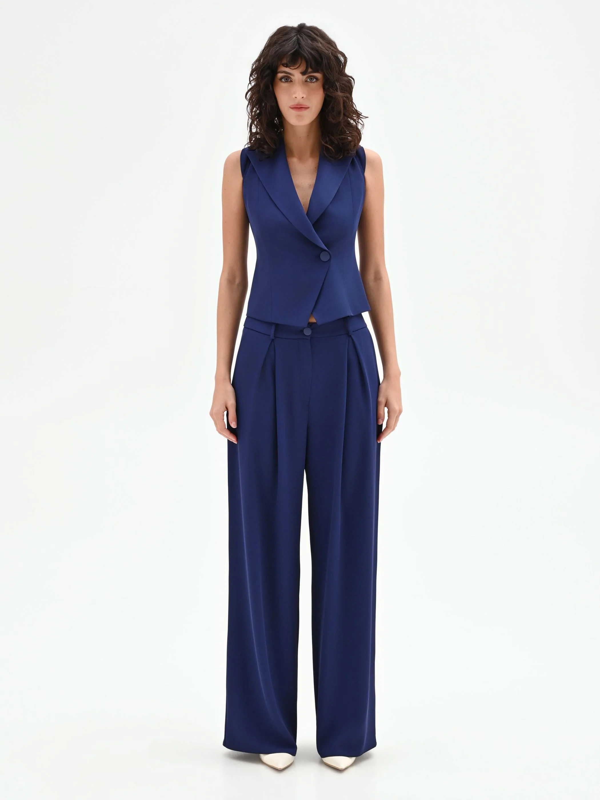 Pantaloni Studio palazzo blu indaco
