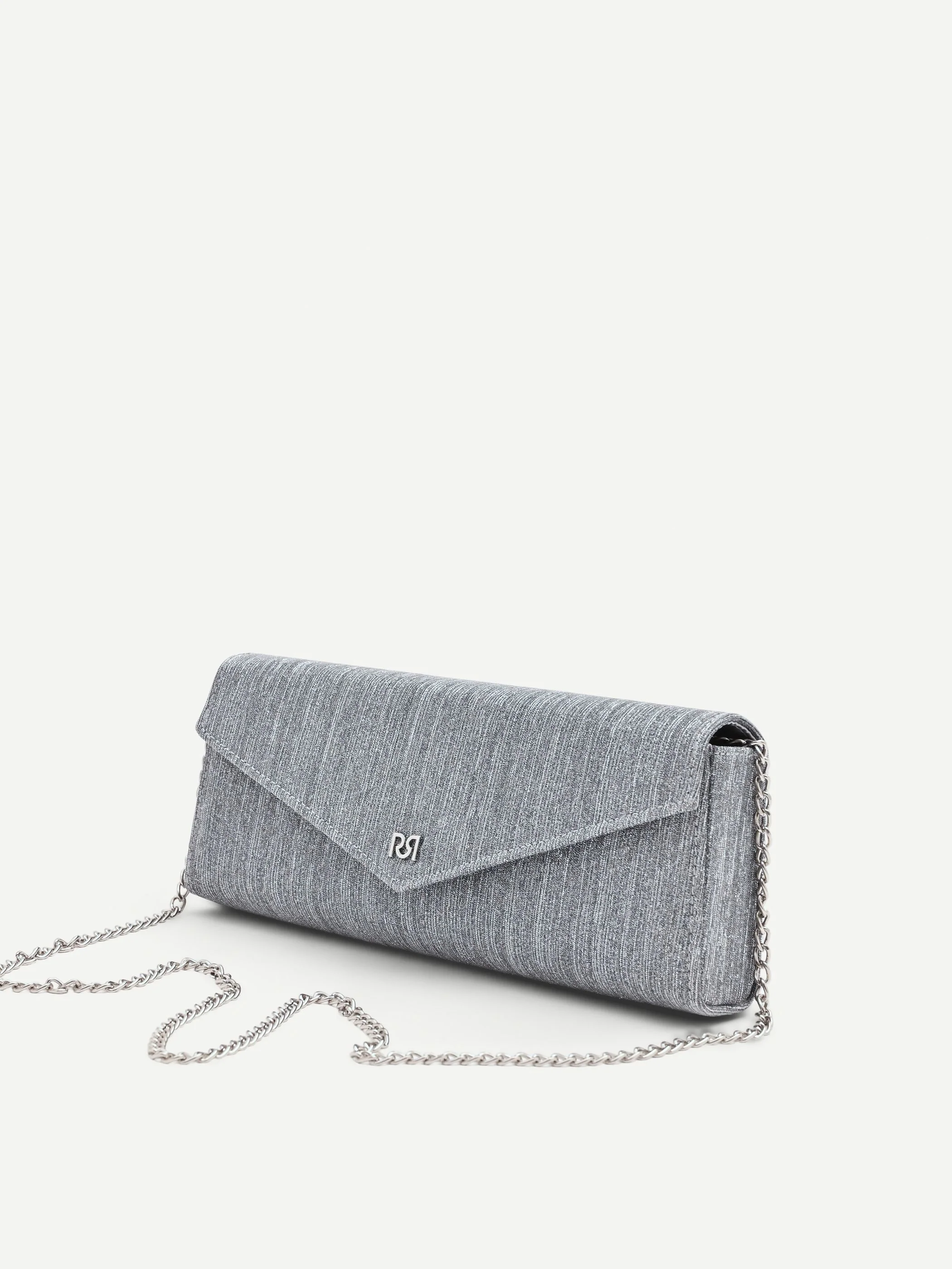 Pochette argento brillante dal design rettangolare - Image 3
