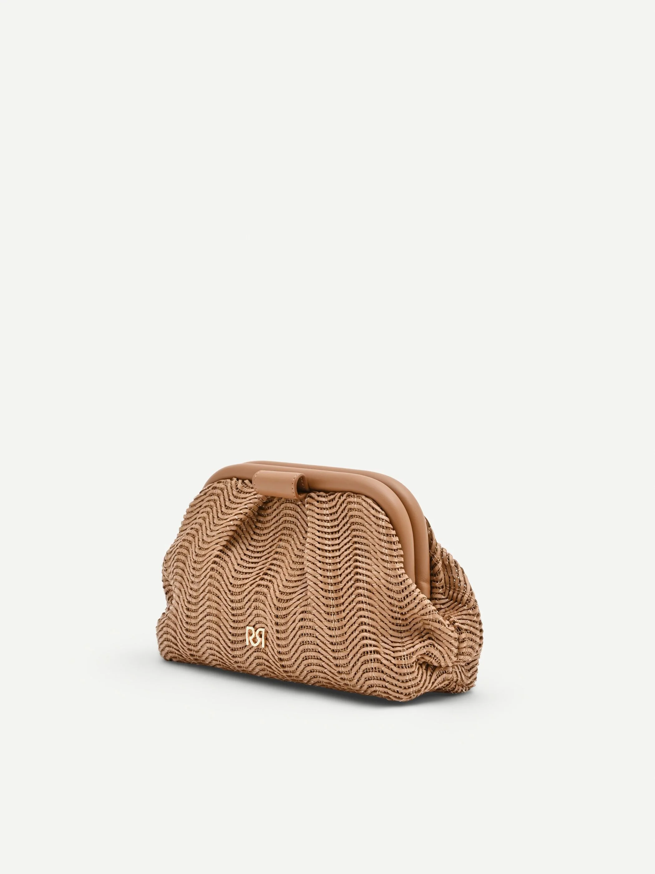 Pochette marrone cuoio con chiusura a fiocco - Image 4