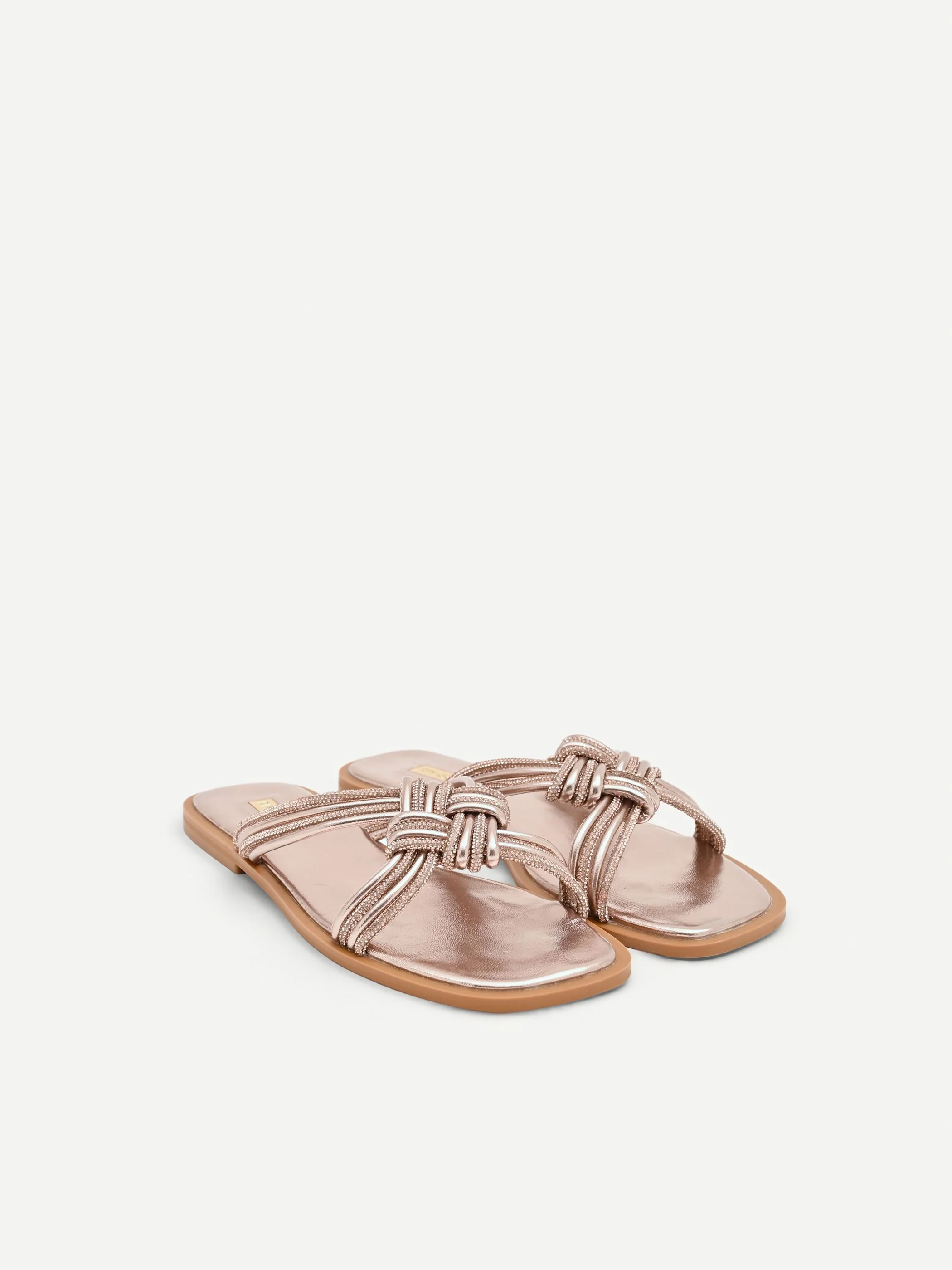 Sandali bassi rosa con strass