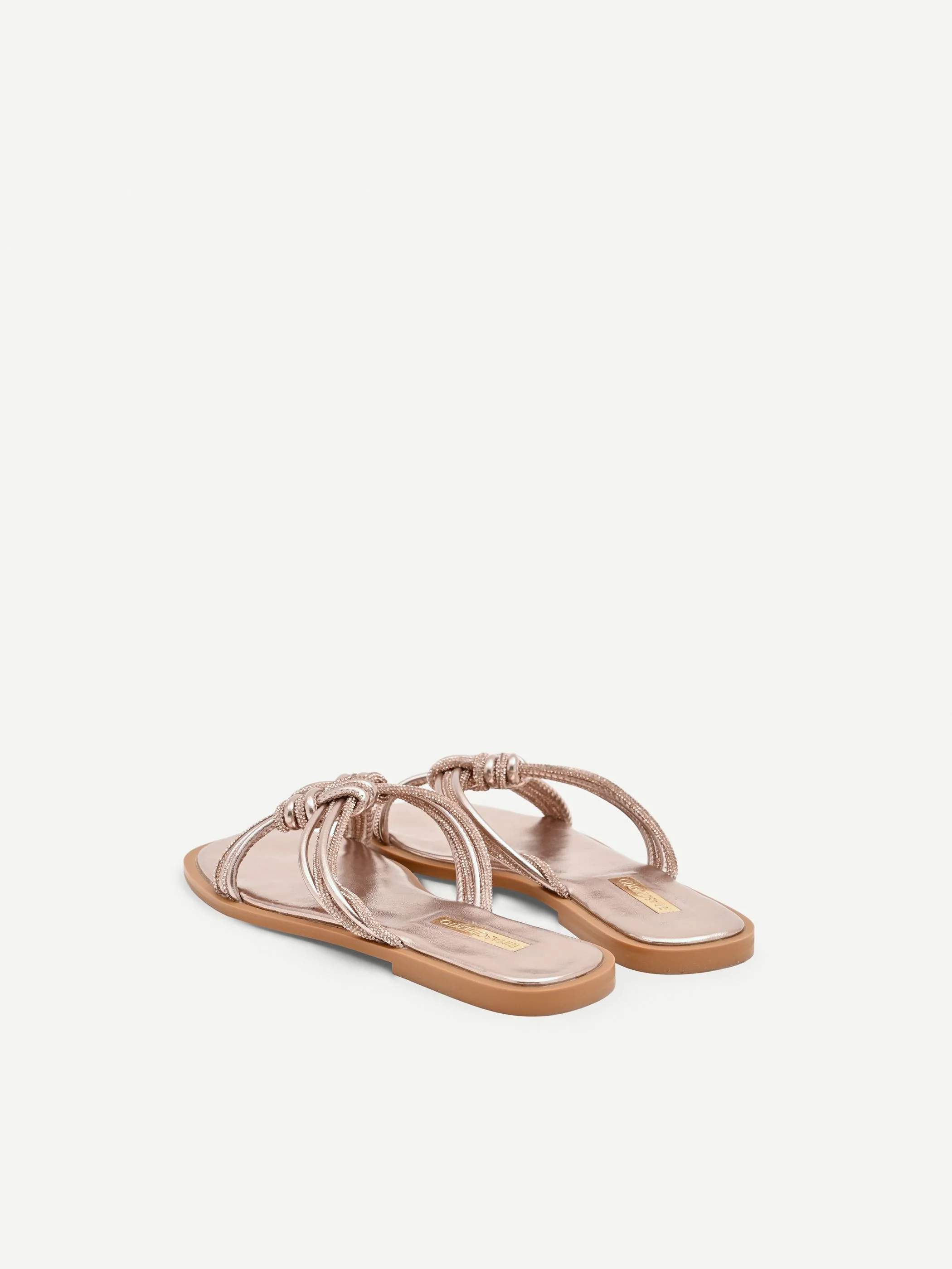 Sandali bassi rosa con strass - Image 2