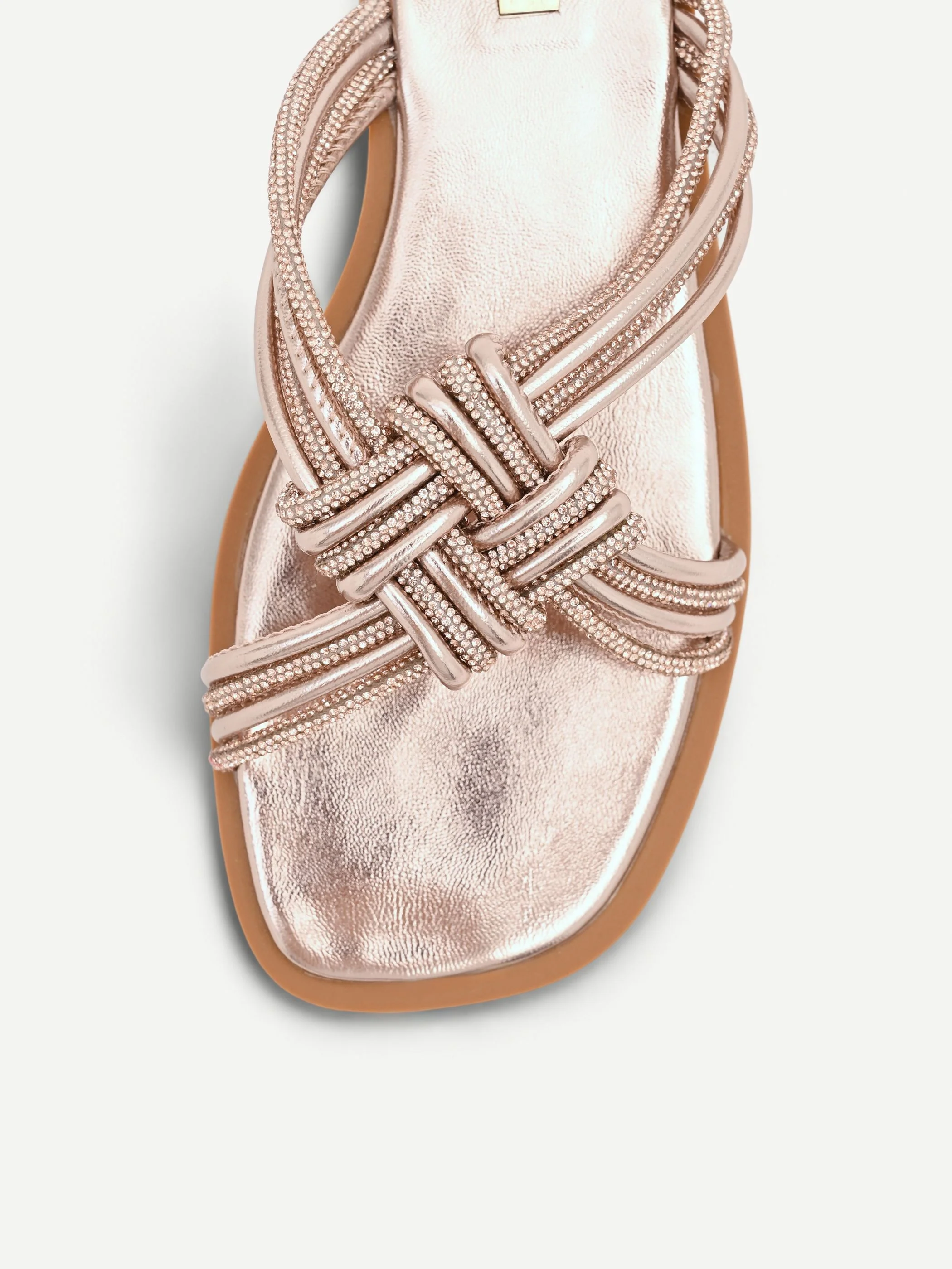 Sandali bassi rosa con strass - Image 3