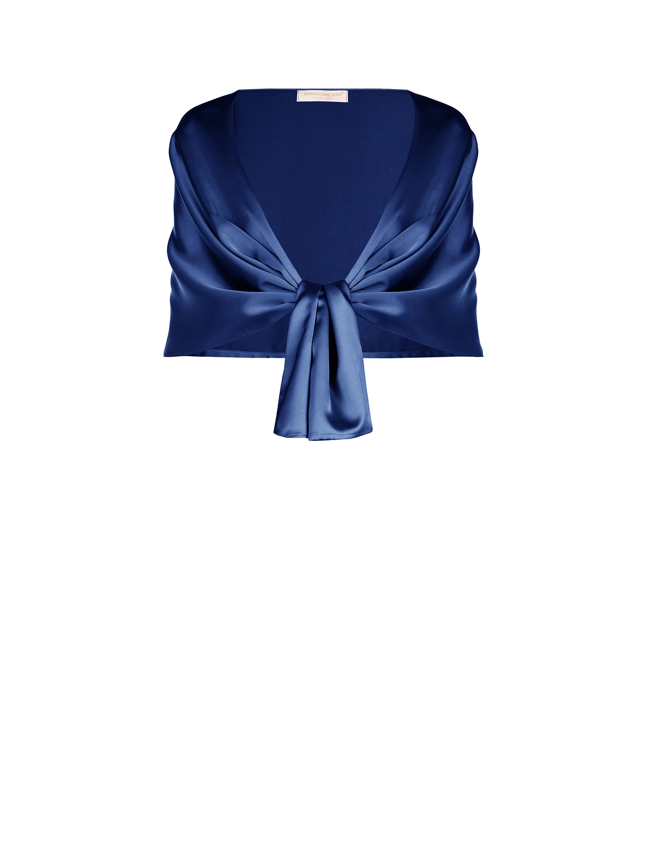 Stola atelier in raso blu indaco - Image 3