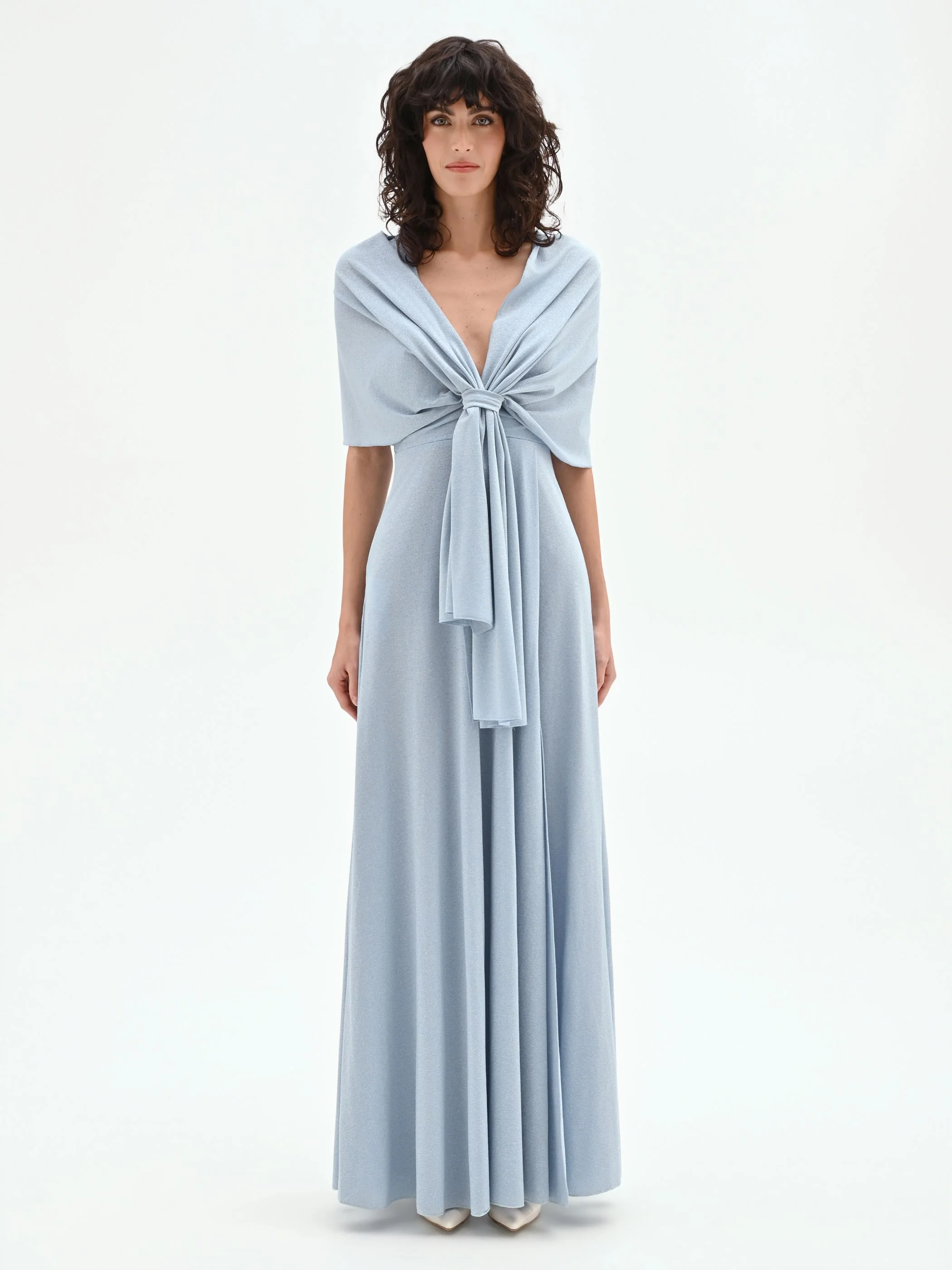 Stola cielo azzurro in maglina lurex - Image 2