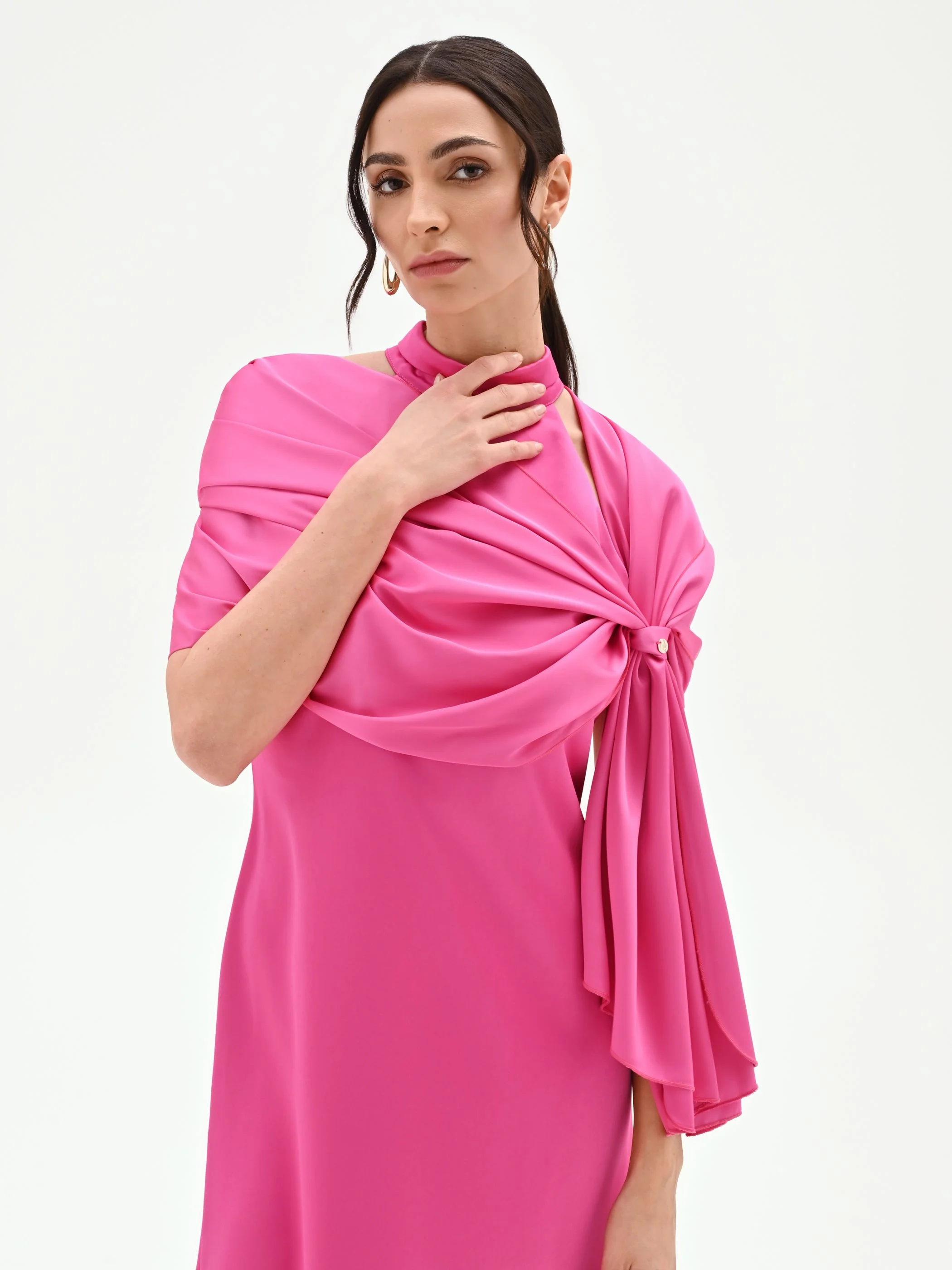 Stola fucsia in raso - Image 3
