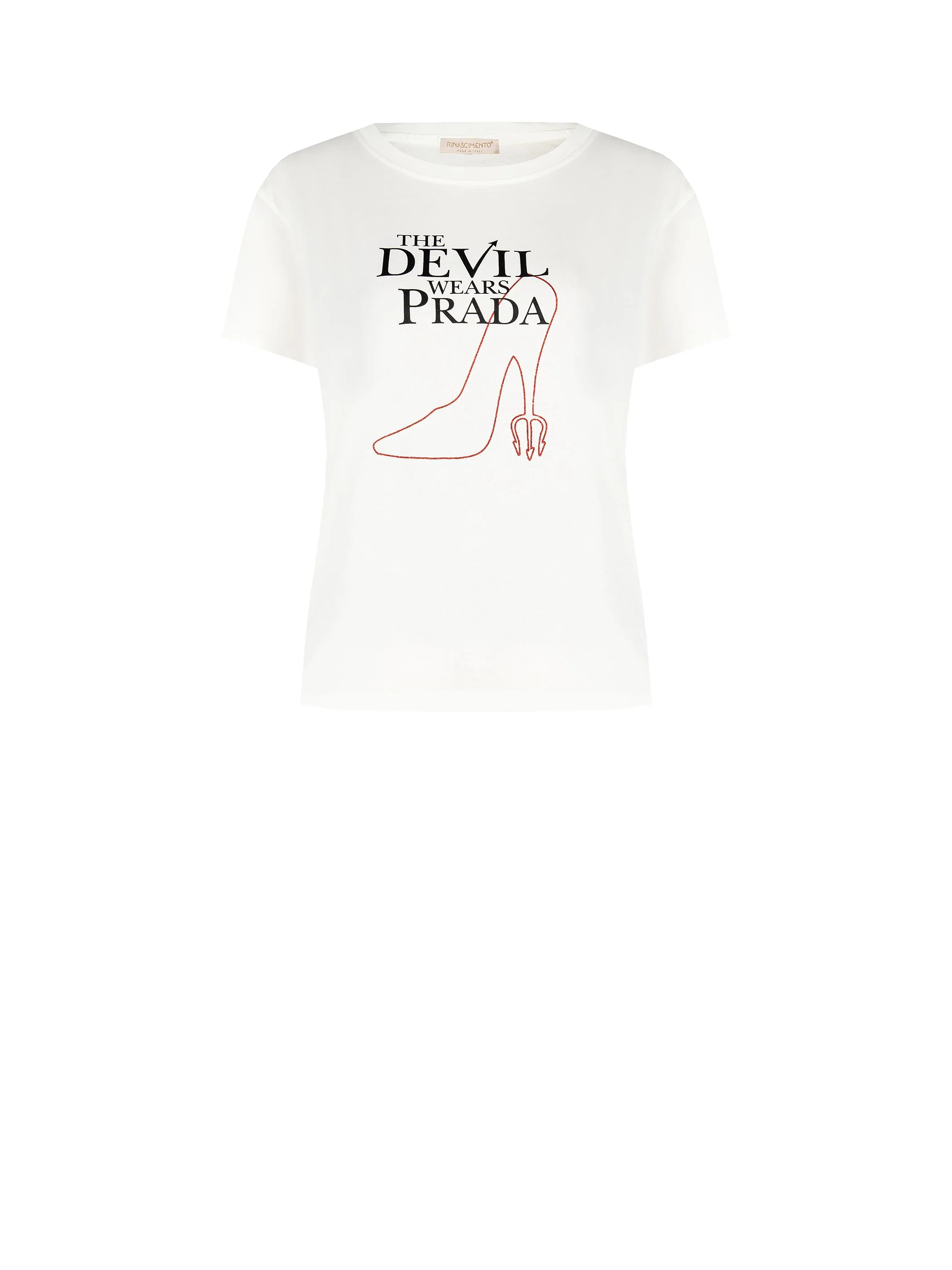 T-shirt bianca con stampa 'The Devil Wears Prada' in cotone - Image 6