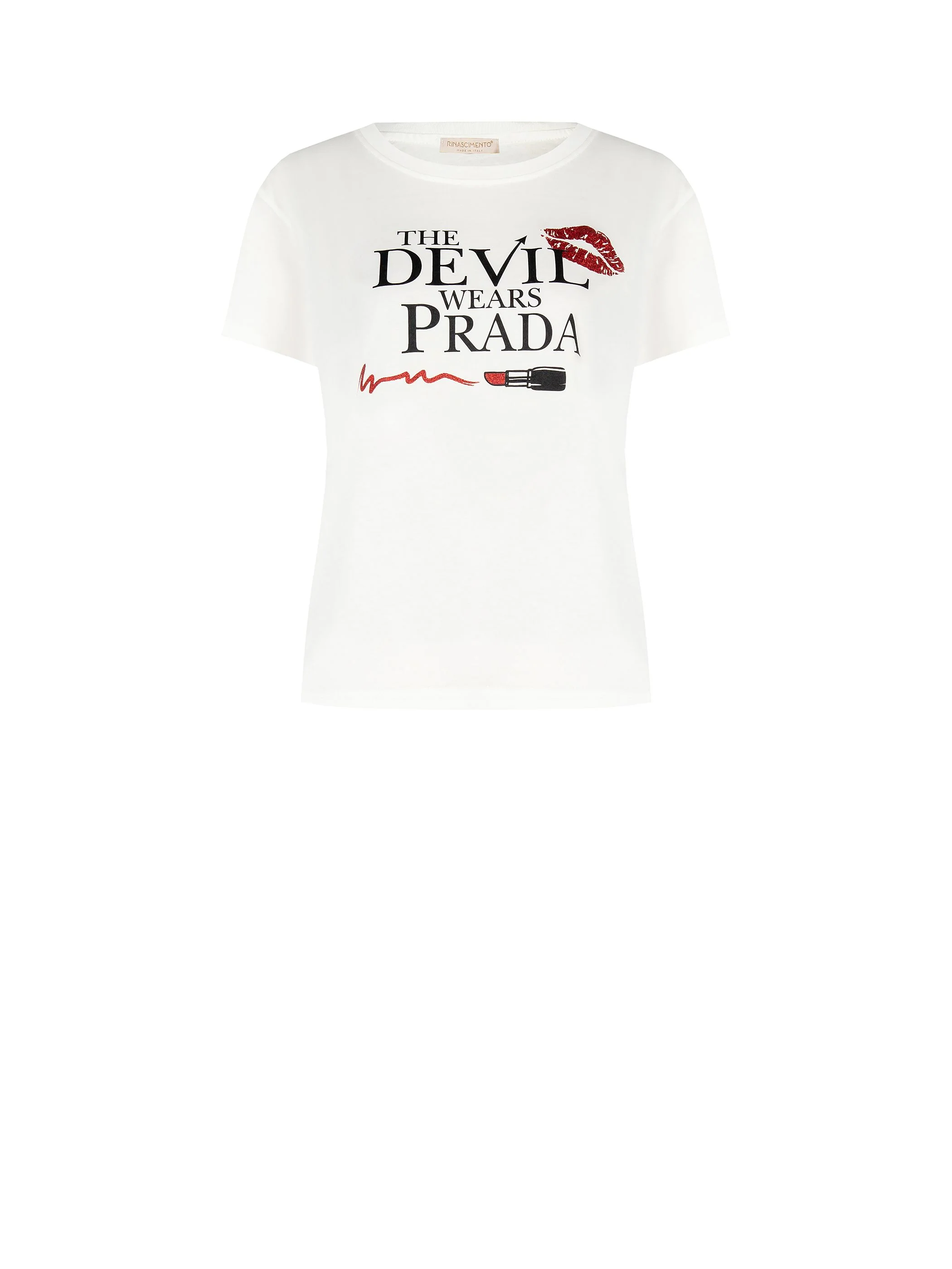 T-shirt in cotone 'The Devil Wears Prada' stampa rossetto - Image 6