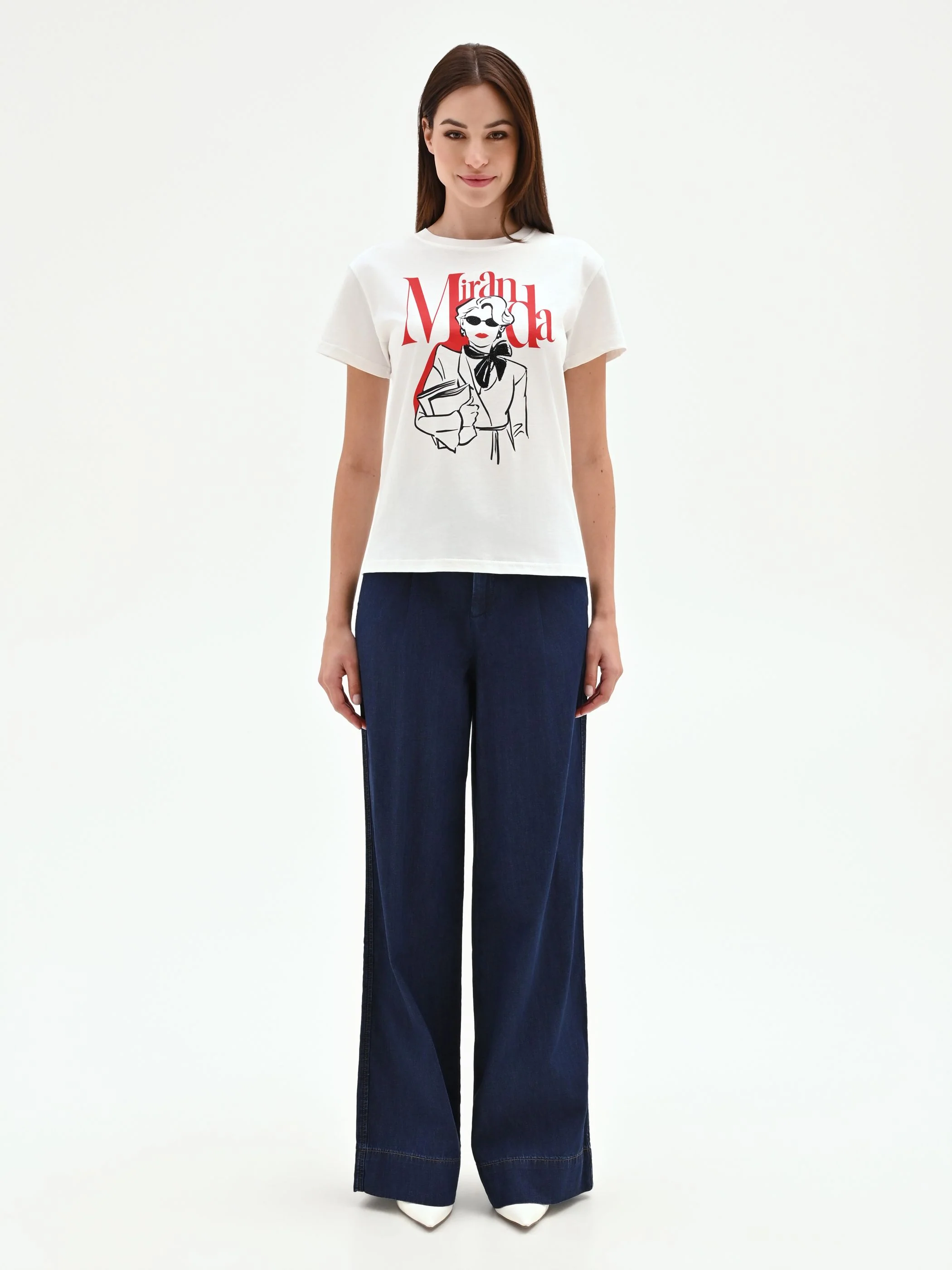 T-shirt 'Miranda: The Devil Wears Prada' bianca in cotone - Image 3