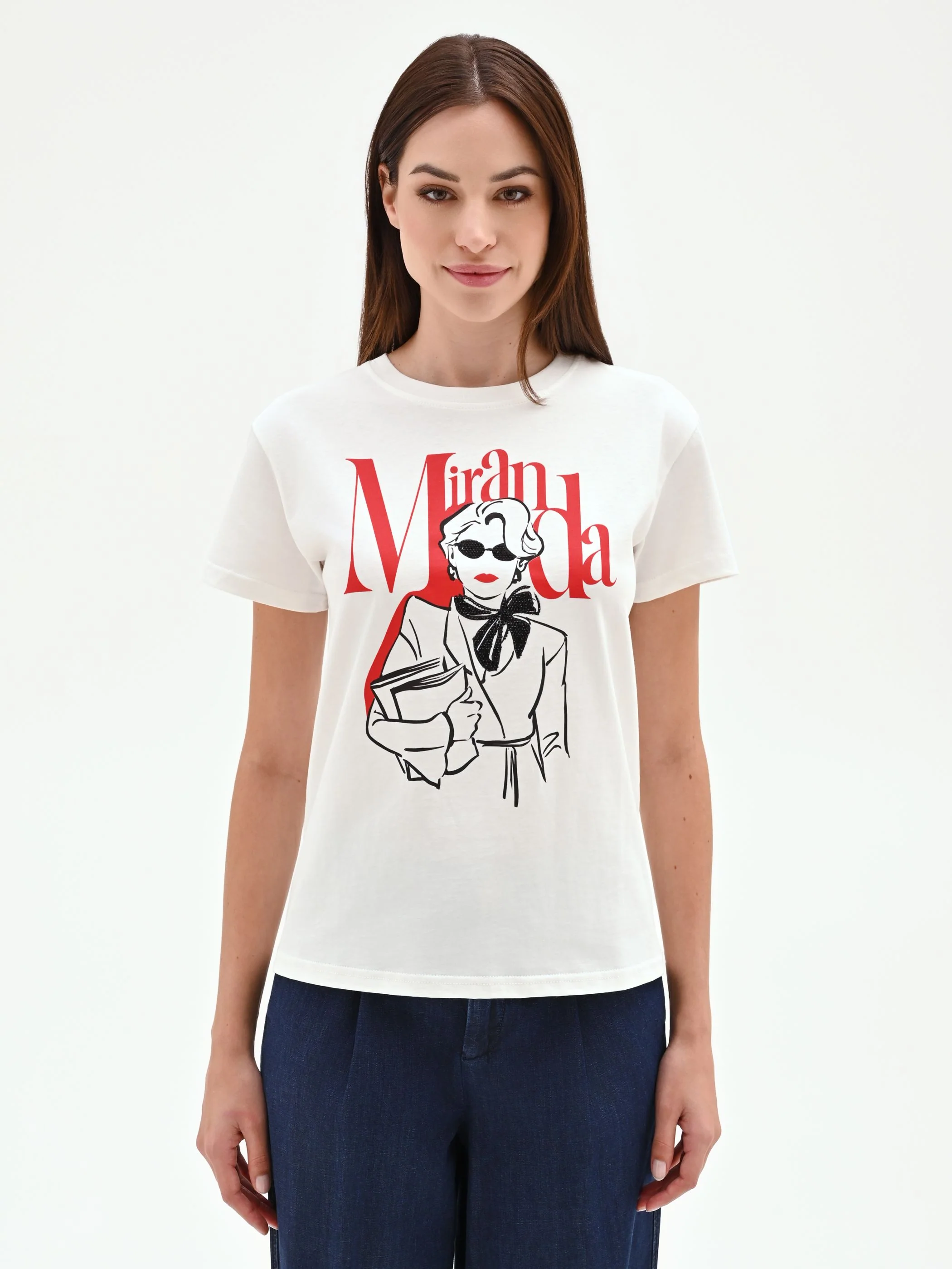 T-shirt 'Miranda: The Devil Wears Prada' bianca in cotone - Image 4