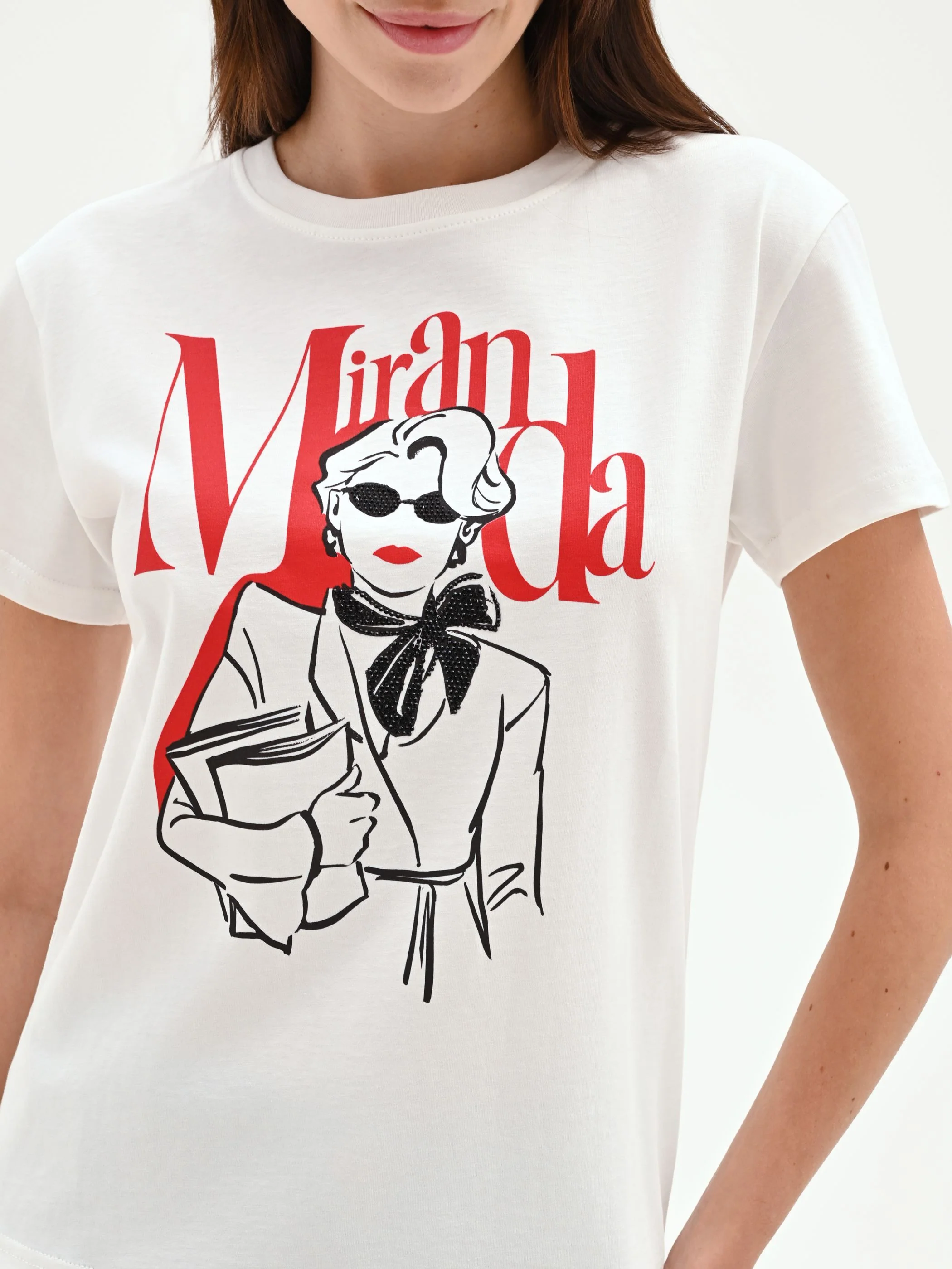 T-shirt 'Miranda: The Devil Wears Prada' bianca in cotone - Image 5