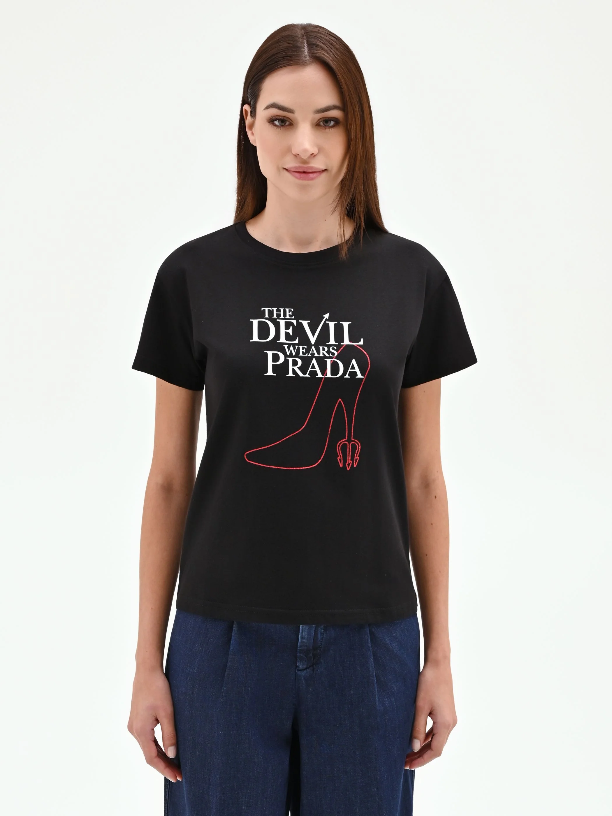 T-shirt nera 'The Devil Wears Prada' in cotone - Image 3
