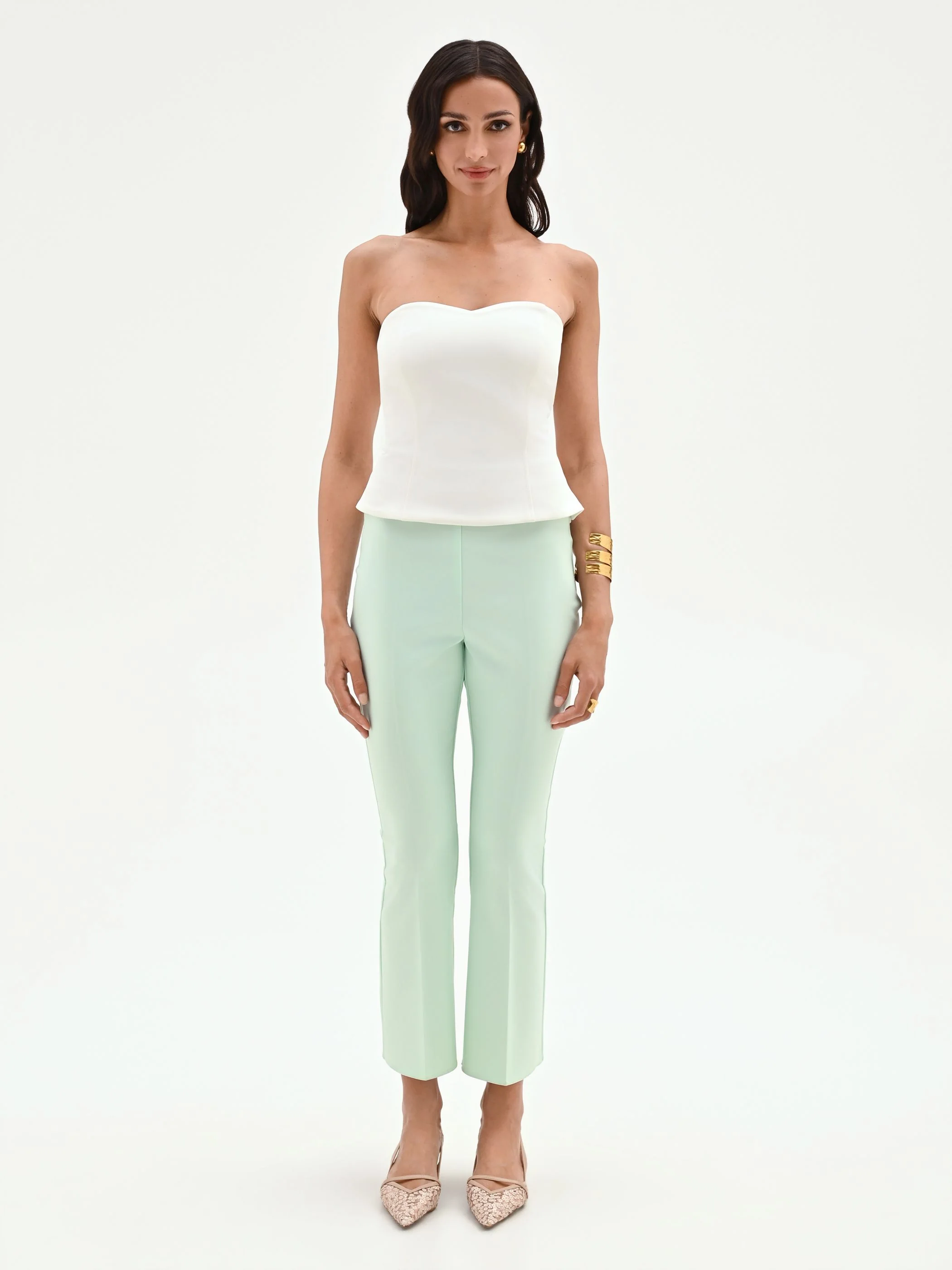 Top bustier bianco con scollo a cuore - Image 2