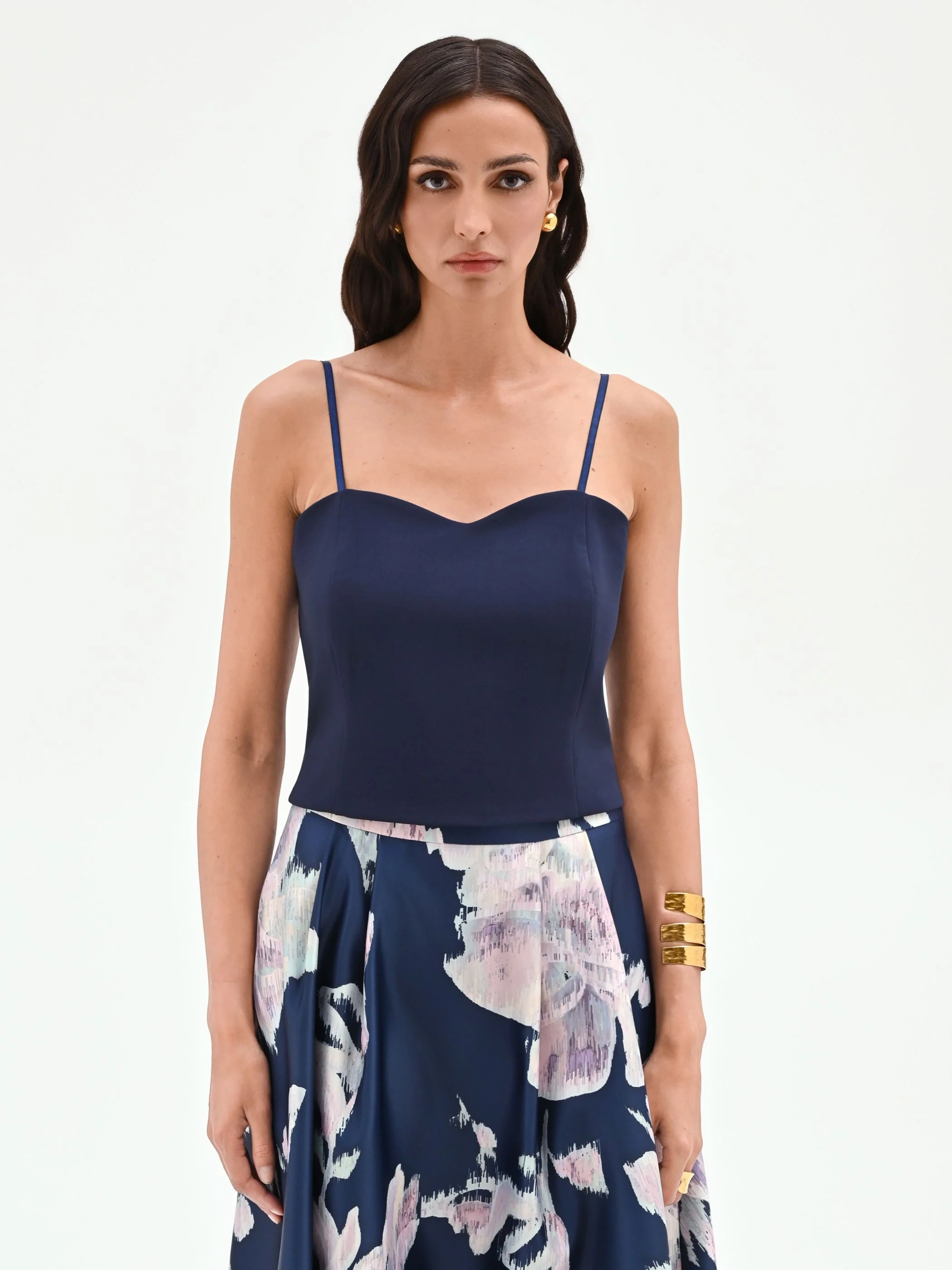Top bustier blu con scollo a cuore - Image 2