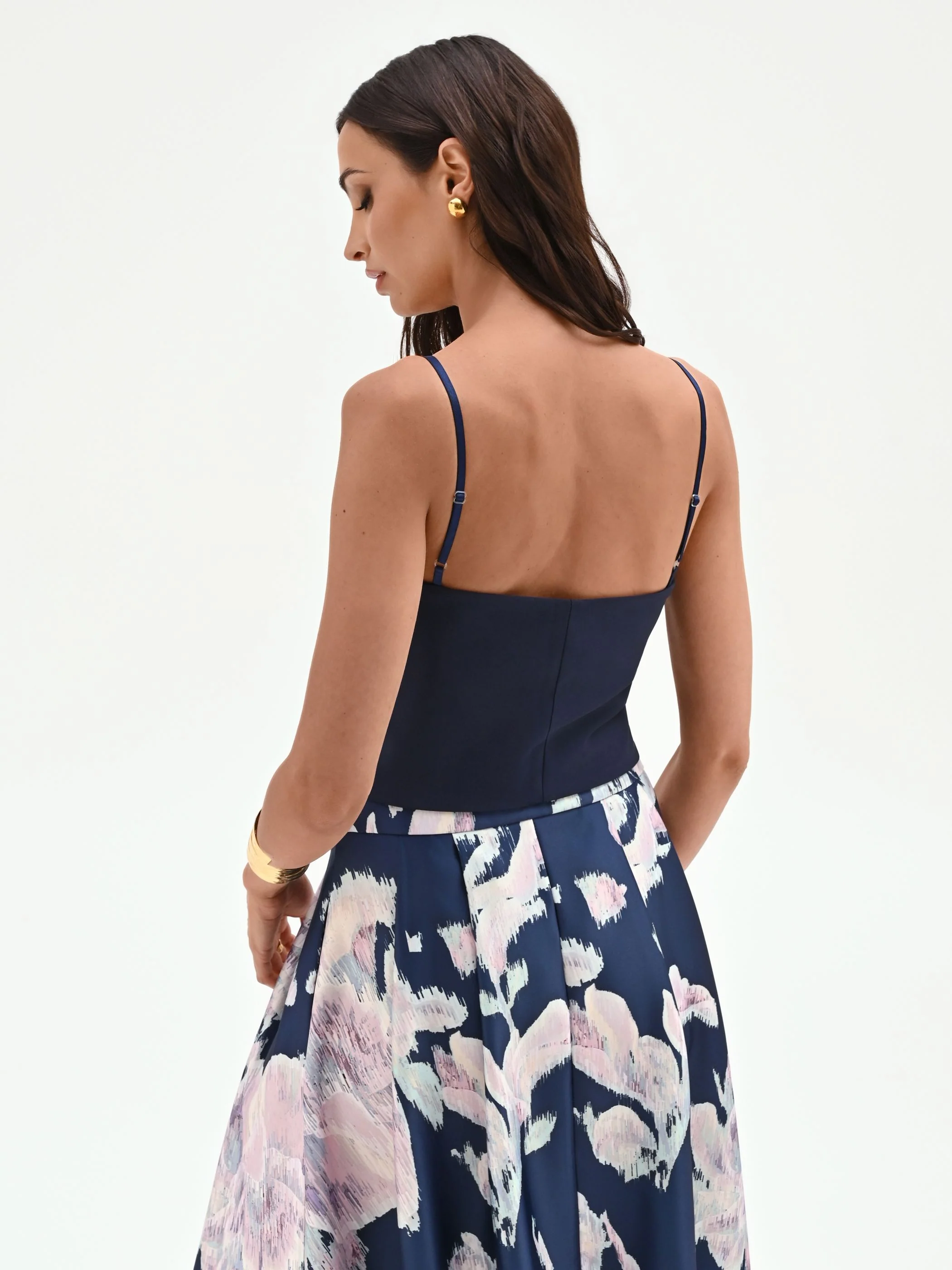 Top bustier blu con scollo a cuore - Image 3