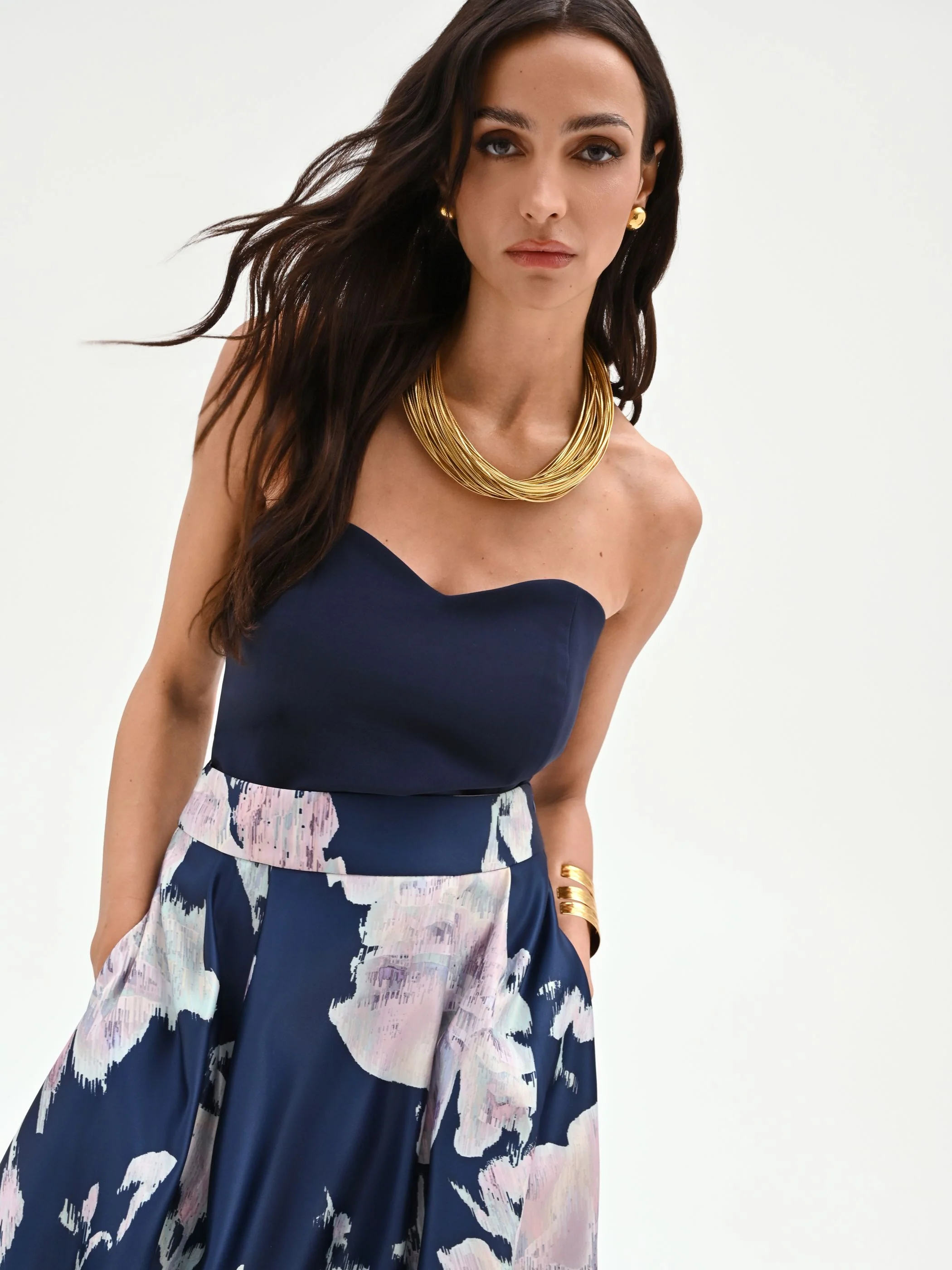 Top bustier blu con scollo a cuore - Image 6