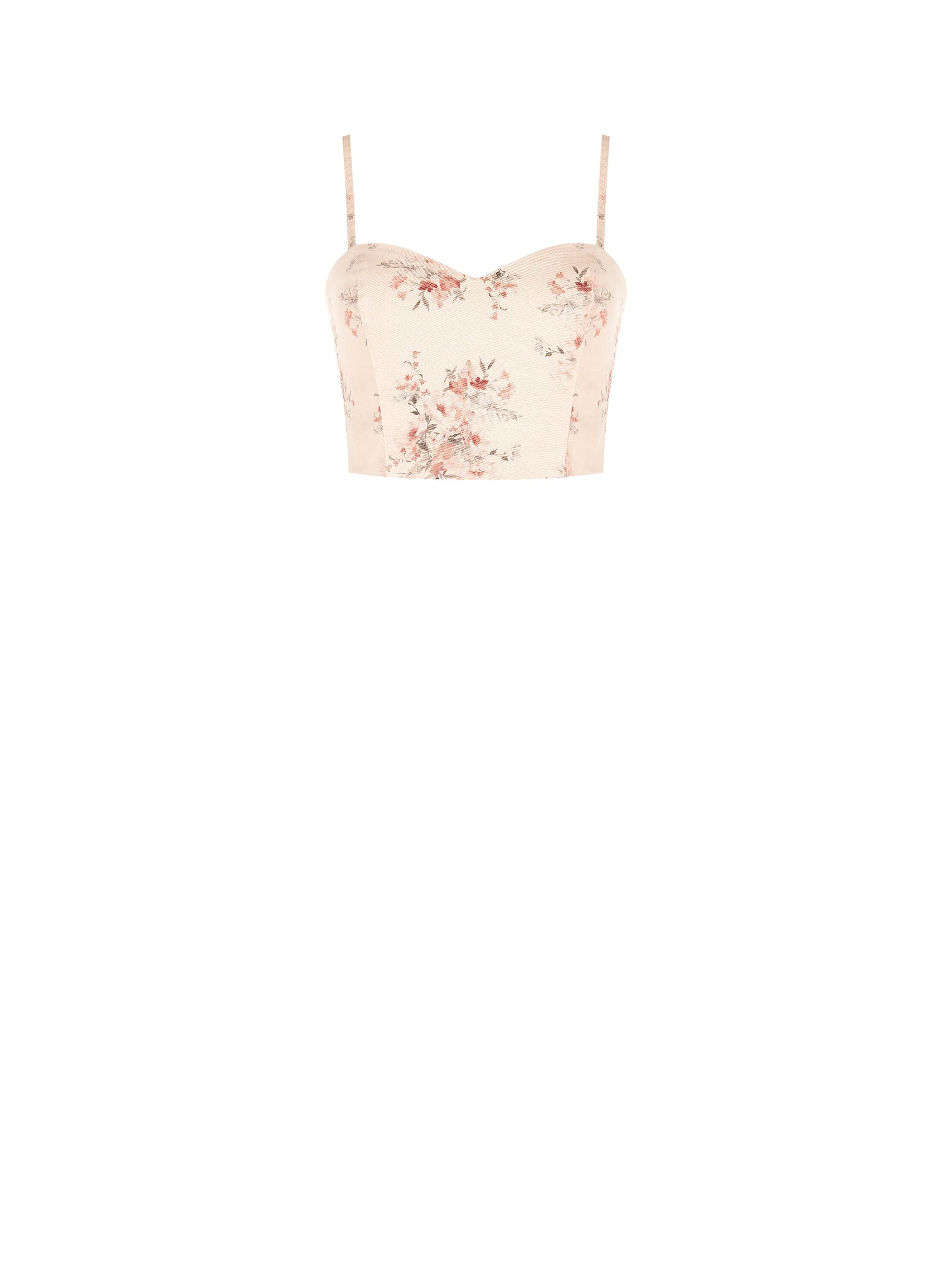 Top bustier in denim stampa floreale - Image 6