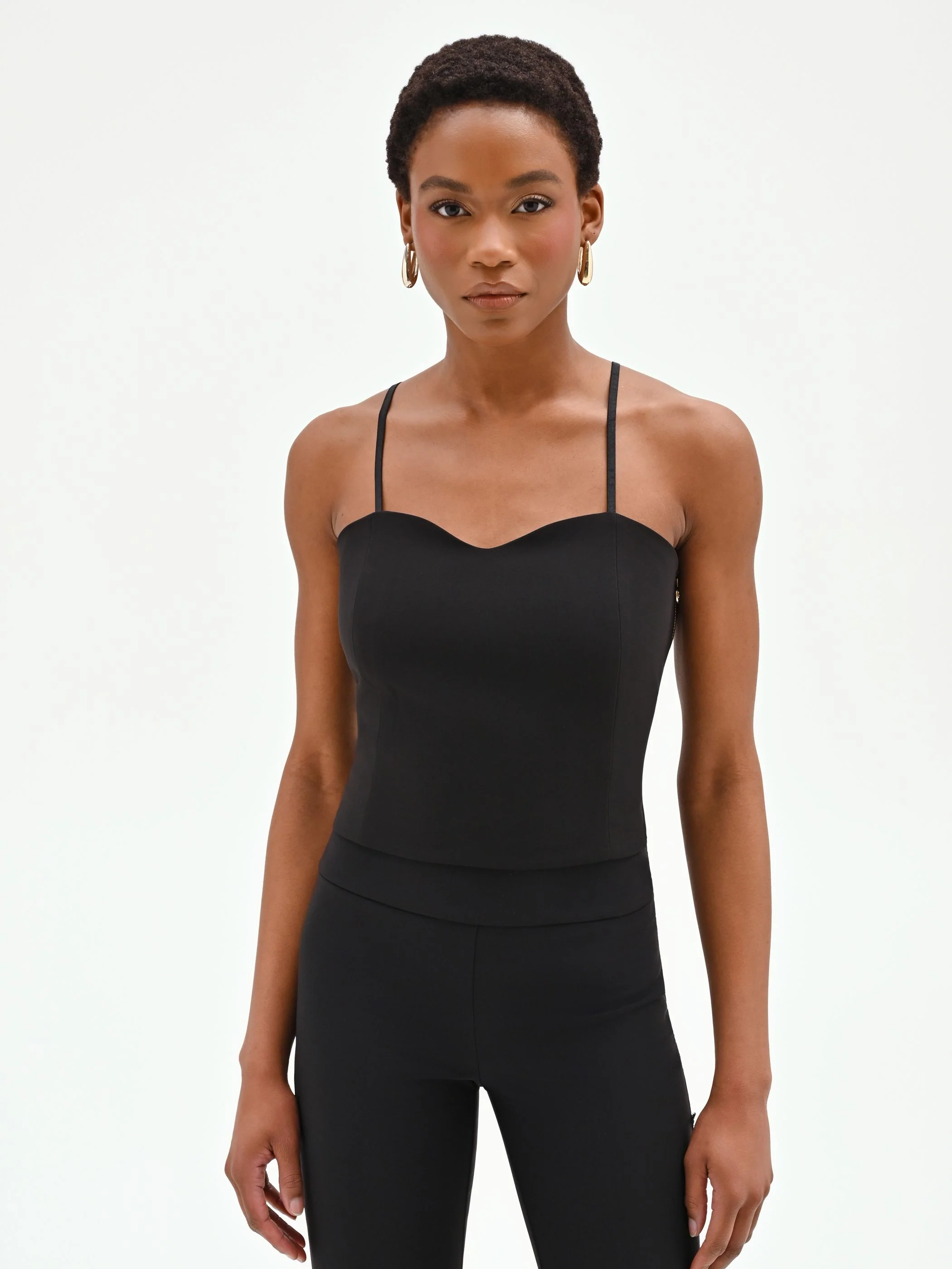 Top bustier nero con doppie spalline - Image 4