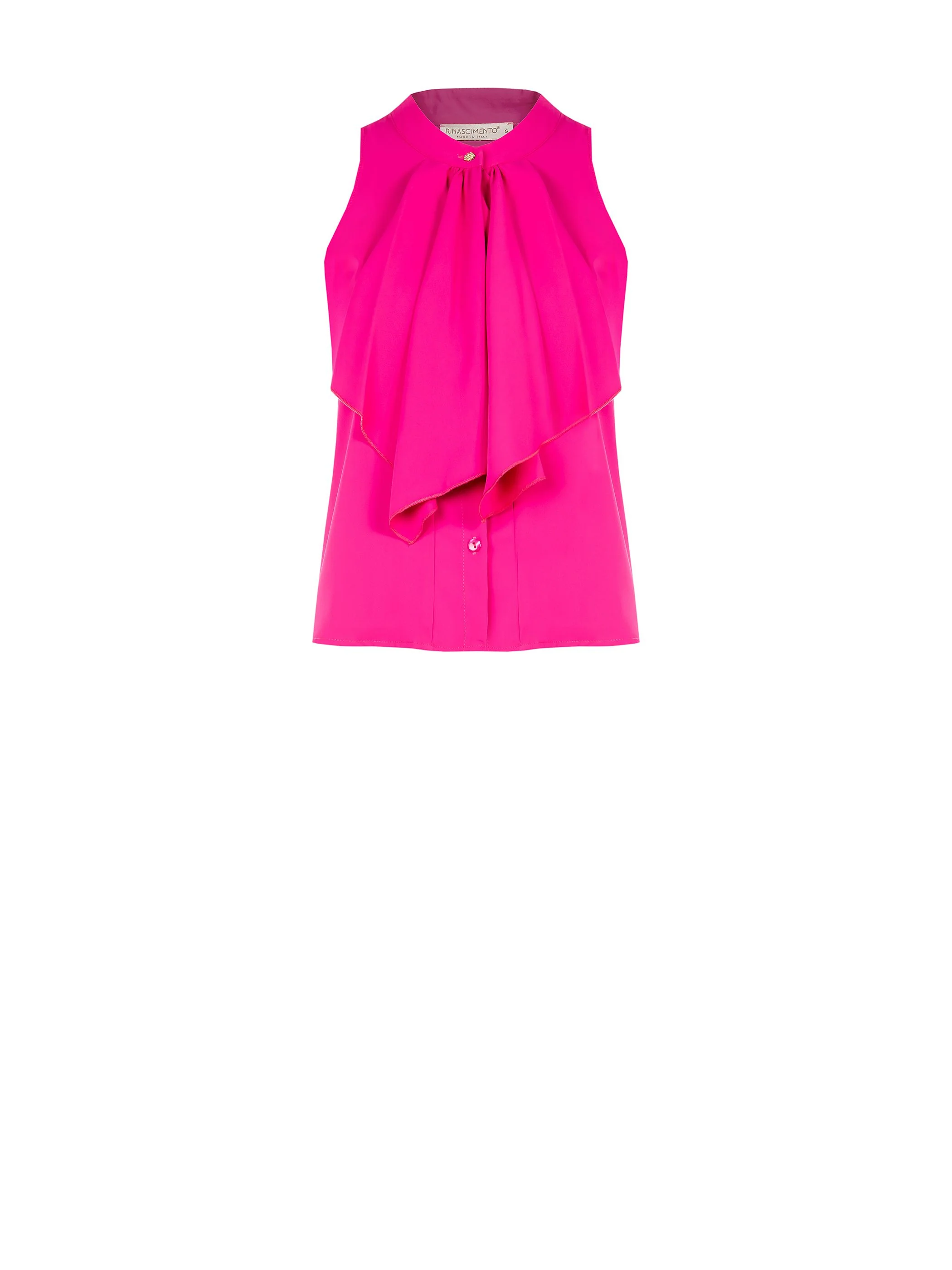 Top fuxia in georgette con rouche a cascata - Image 6